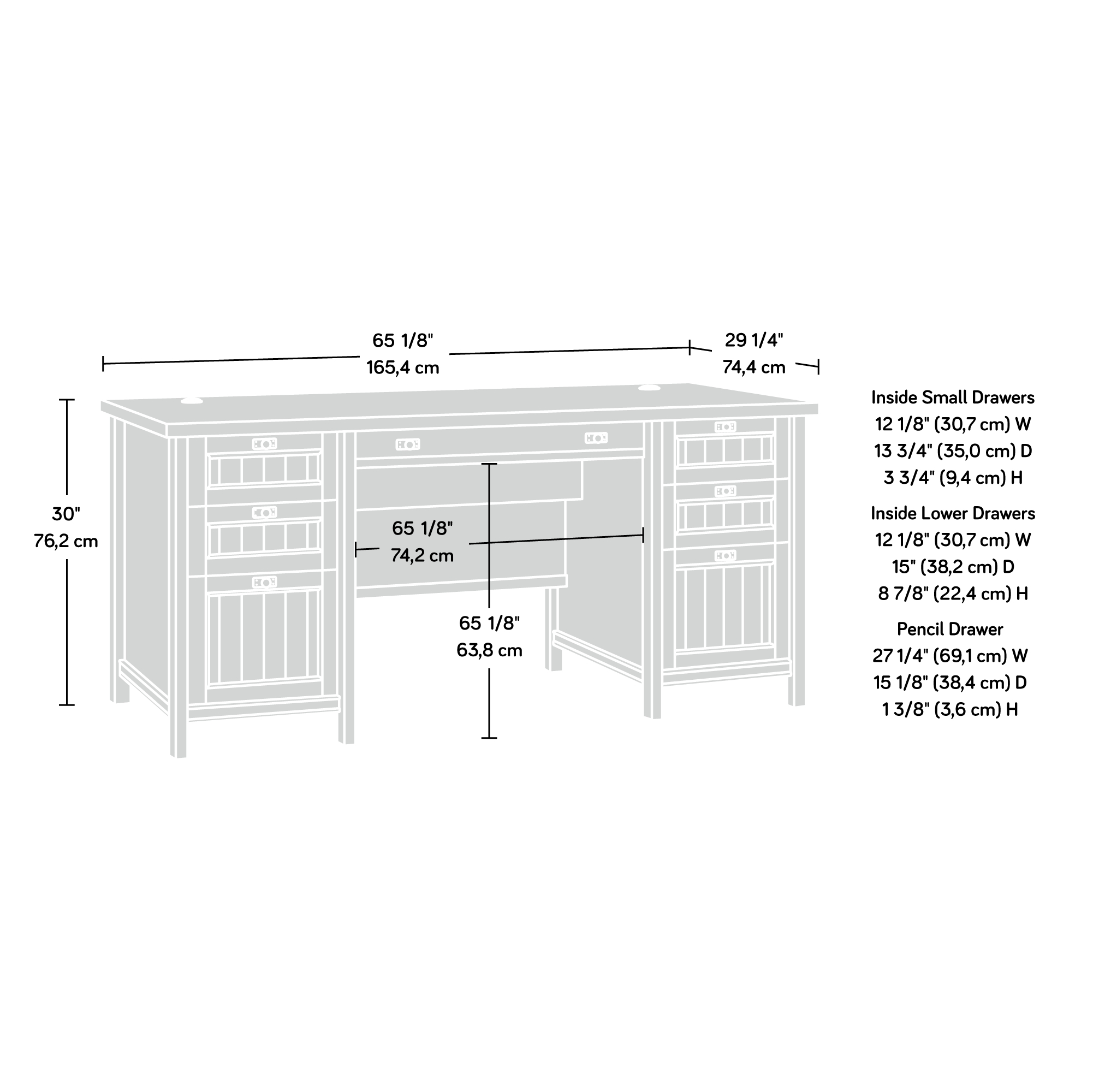 Sauder 422976 Costa Executive Desk, Coffee Oak Finish Best Deals and ...