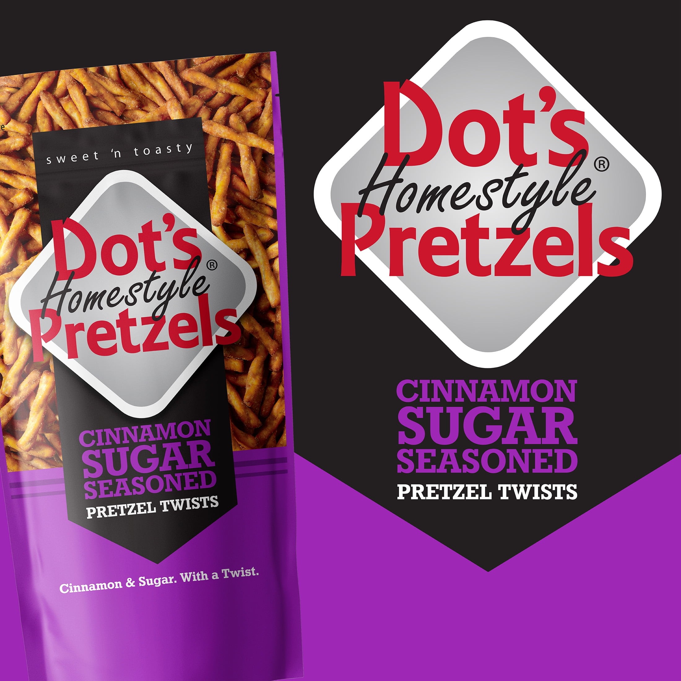 Dot's Homestyle Pretzels Cinnamon Sugar Seasoned Pretzel Twists, 5 oz