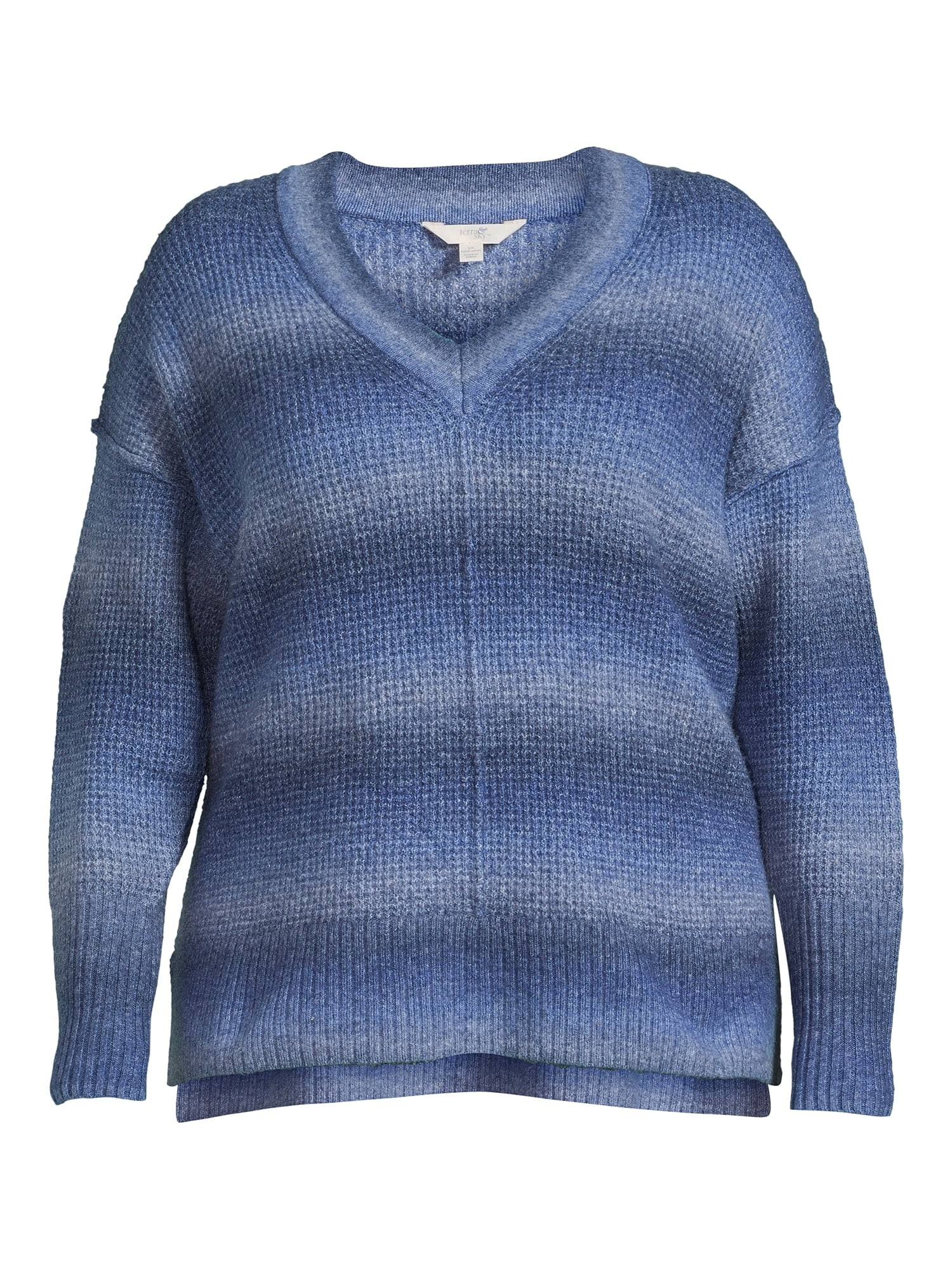 Terra & Sky Women's Plus Size Eyelash Knit Pullover Sweater