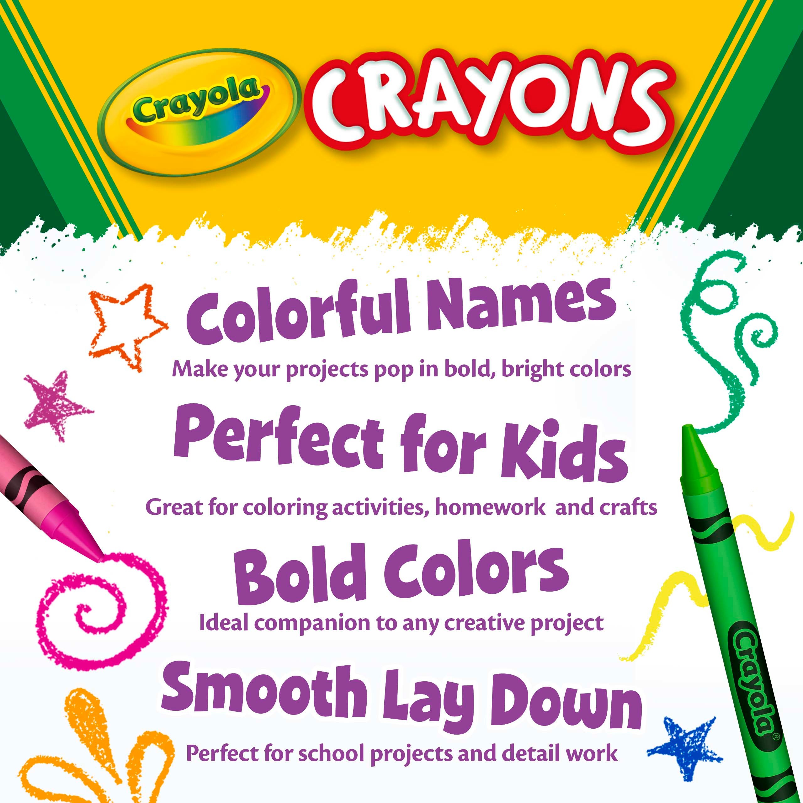 Crayola Classic Crayons, Back to School Supplies for Kids, 8 Ct, Art  Supplies