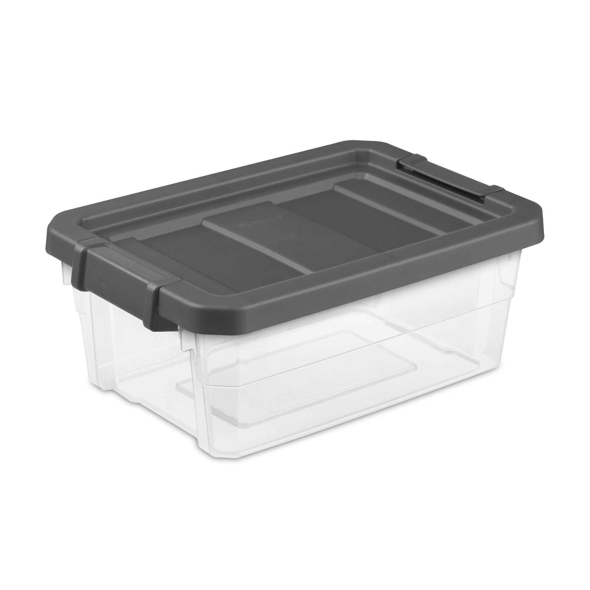 Sterilite 18 Quart Clear Plastic Storage Bin with White Latch Lid, 6 Pack