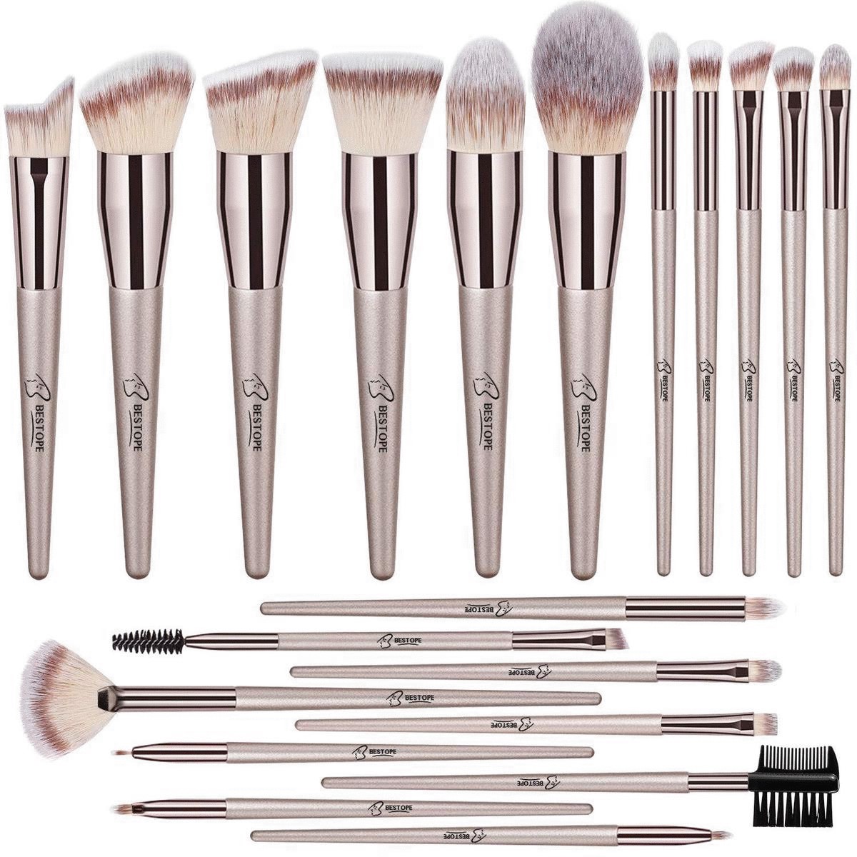 Ustar Makeup Brushes Kit 16pcs Makeup Brush Set Premium Synthetic Concealers Foundation Brush Blending Face Powder Blush Eyeshadow Brush Make Up