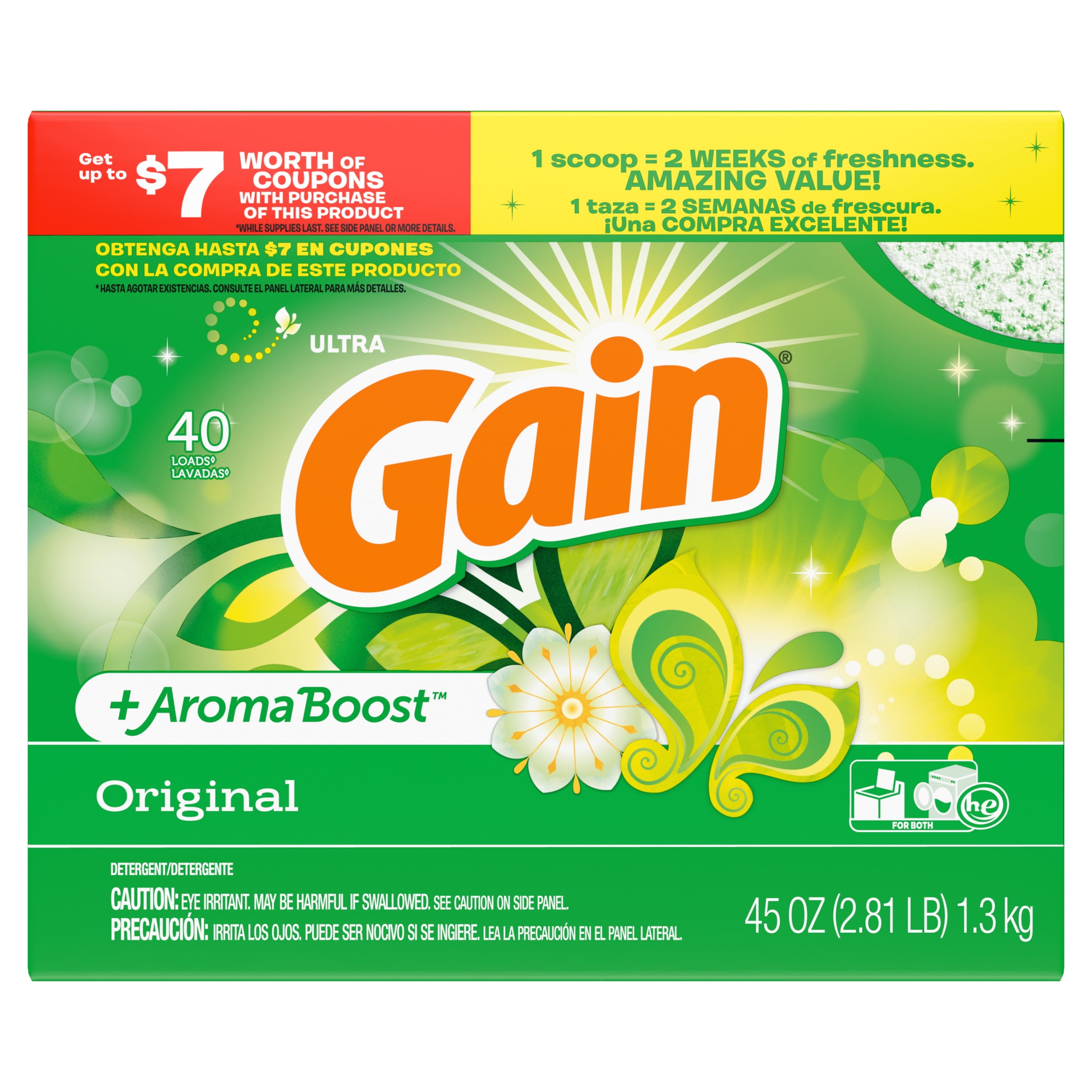 Gain Liquid Laundry Detergent, Original Scent, 107 Loads, 154 fl