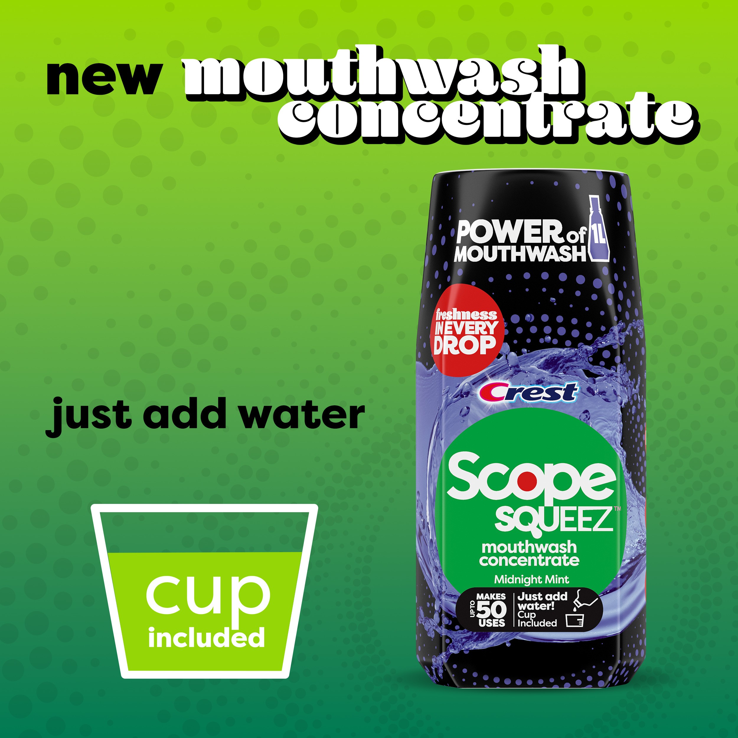 Scope Squeez Mouthwash Concentrate, Midnight Mint, 50mL Bottle Best