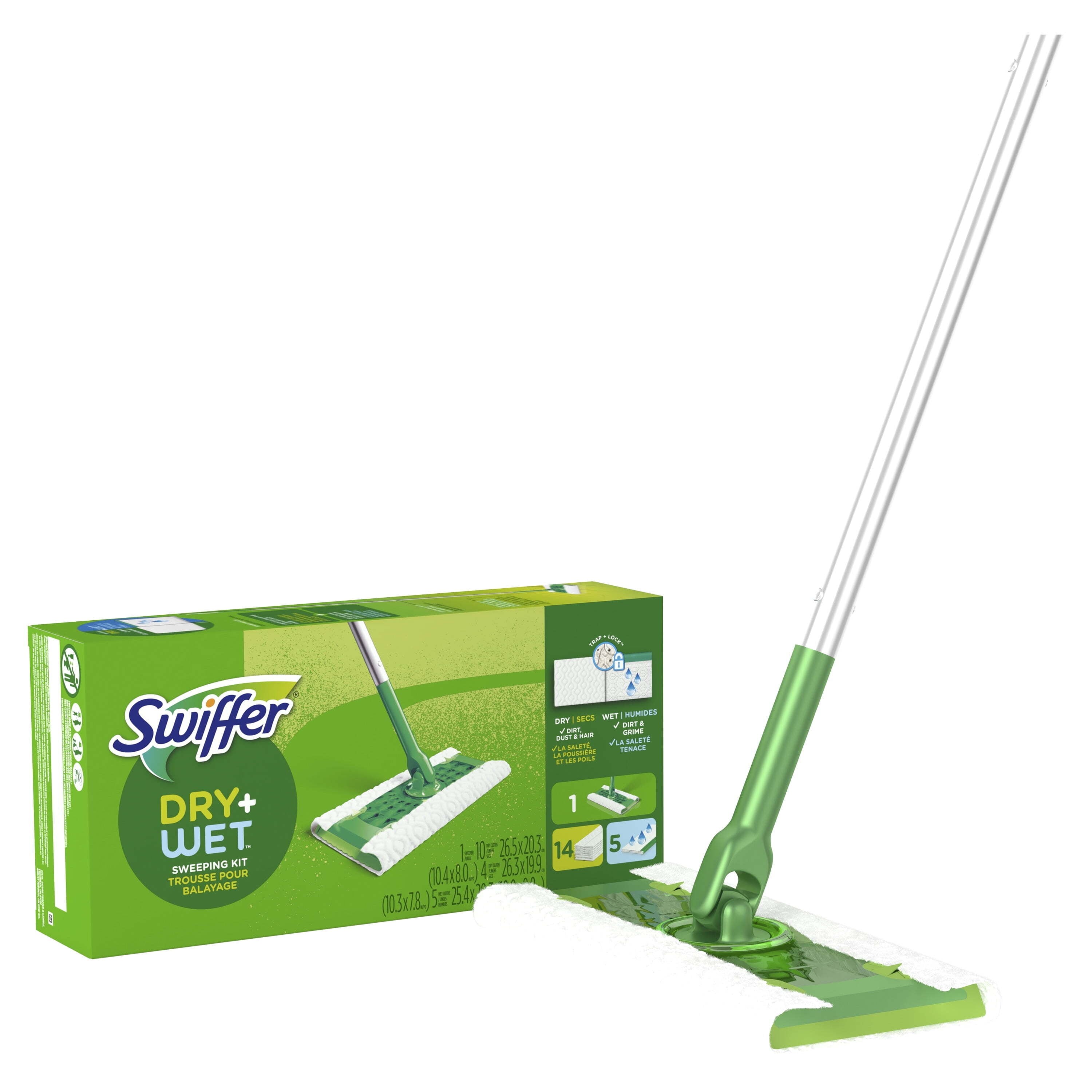 Swiffer Sweeper 2in1 Sweep and Mop Starter Kit,1 Mop + 19 Refills