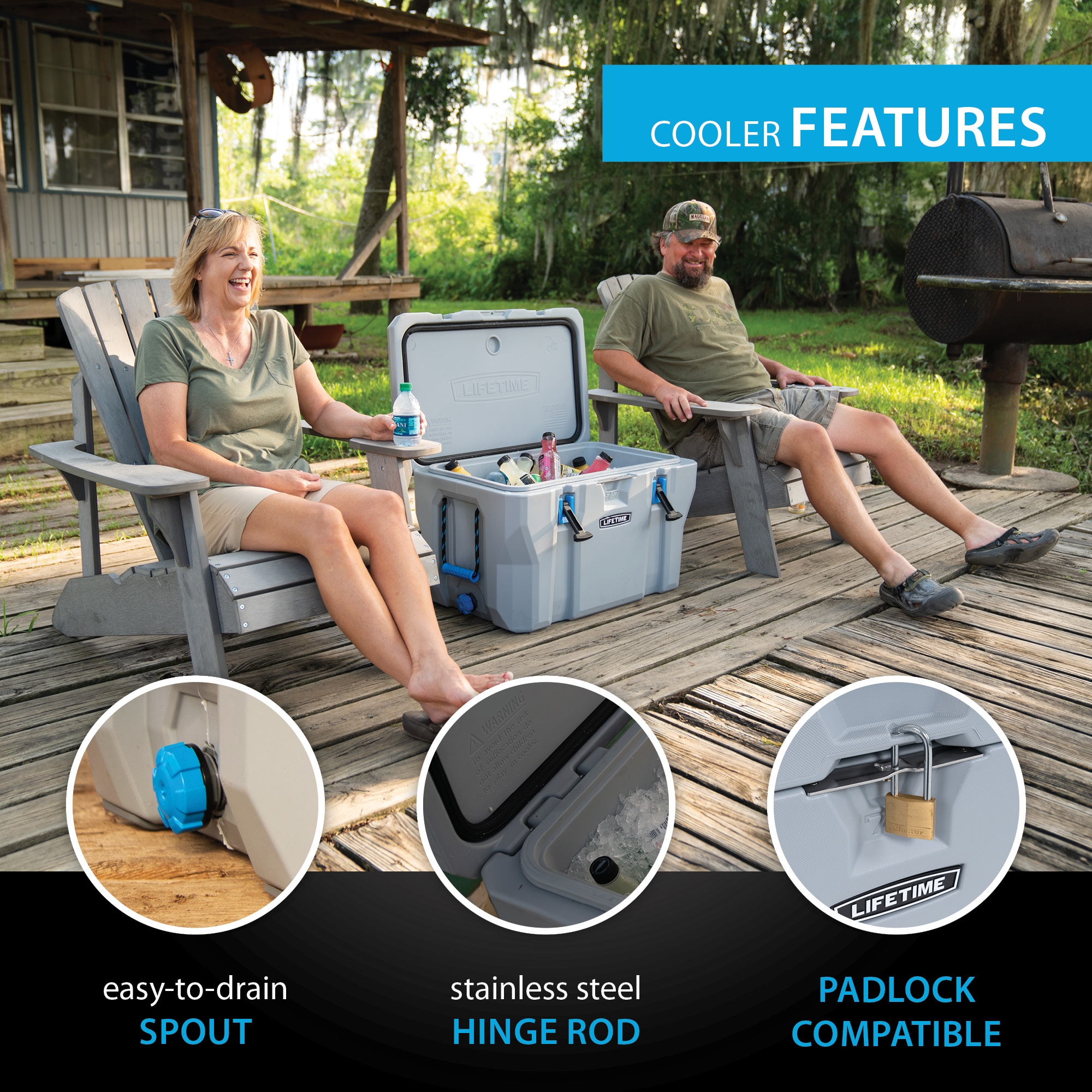 Lifetime 77 Quart High Performance Polyethylene Cooler, Light Gray