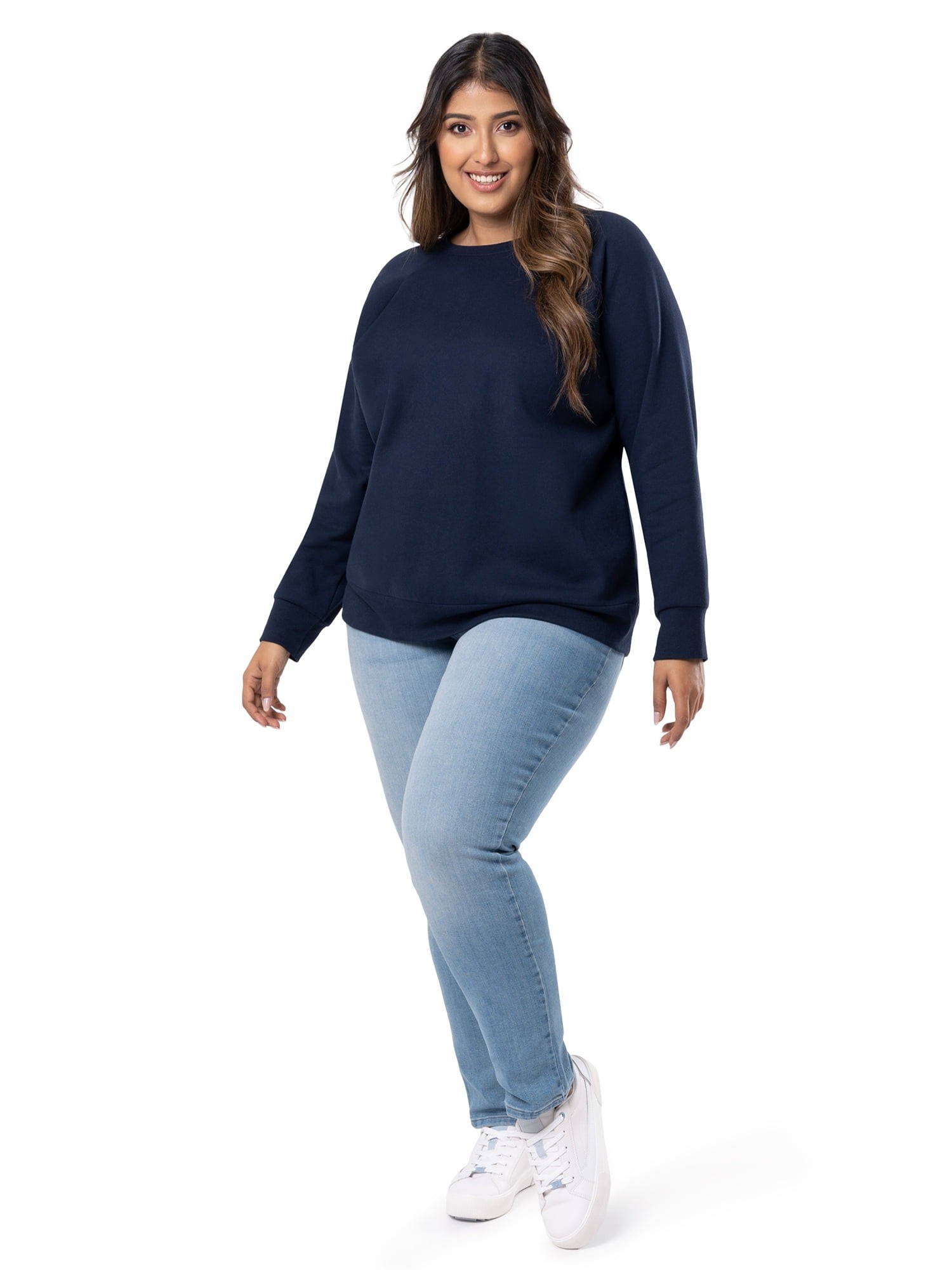 Terra & Sky Women's Plus Size Quarter Zip Sweatshirt 