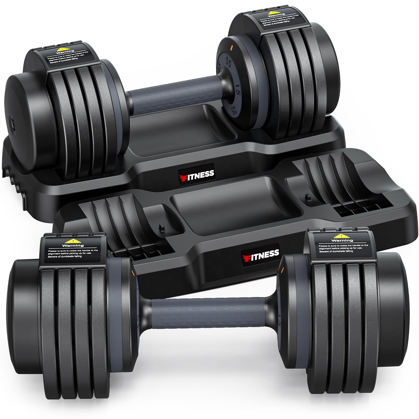 Gikpal 55lb 5 in 1 Adjustable Dumbbell Free Weights Plates and Rack - Hand Weights for Women and Men - Adjust Weight for Home Gym Full Body Workout
