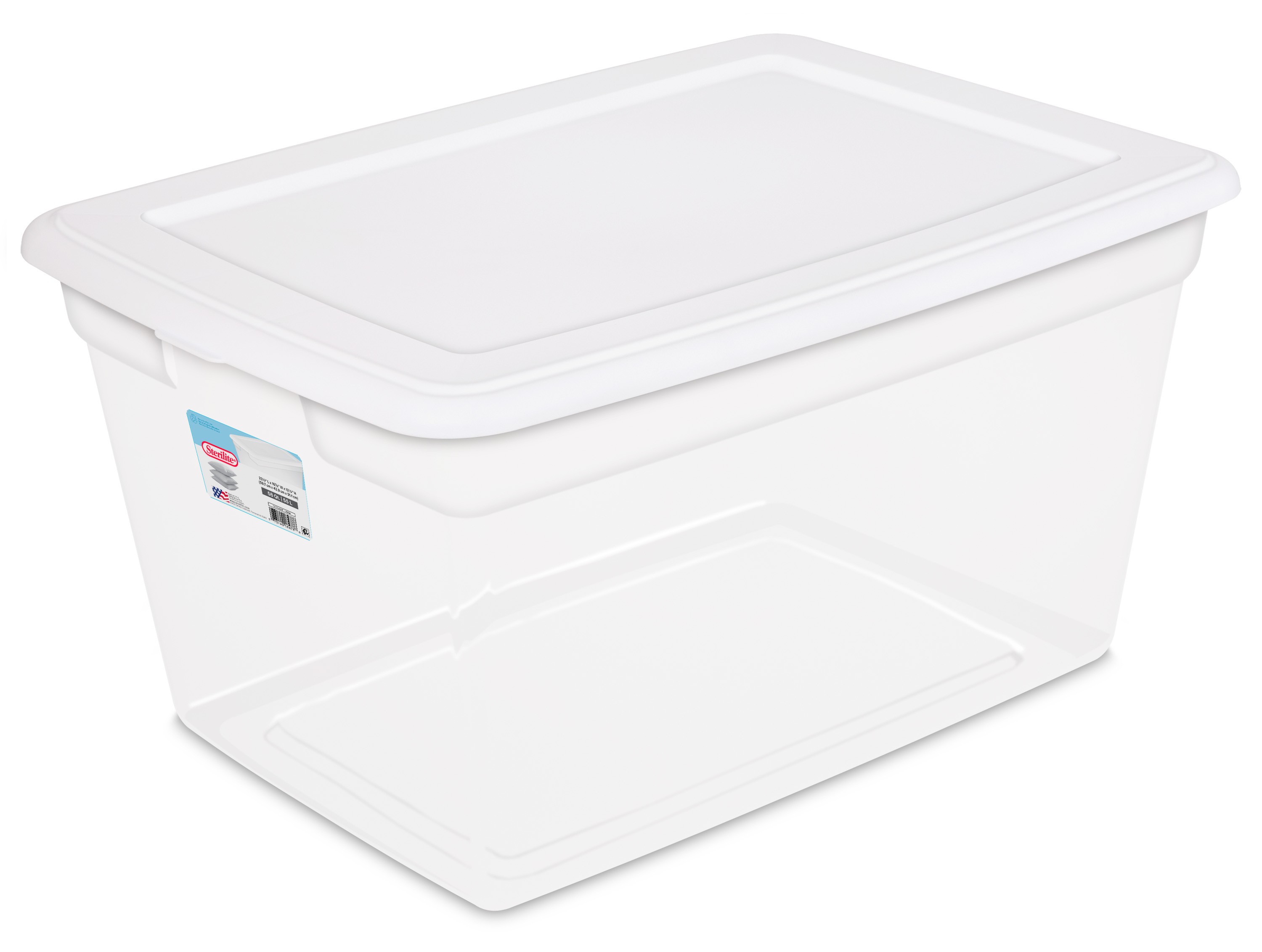 Sterilite 58 qt. Storage Box Plastic, White