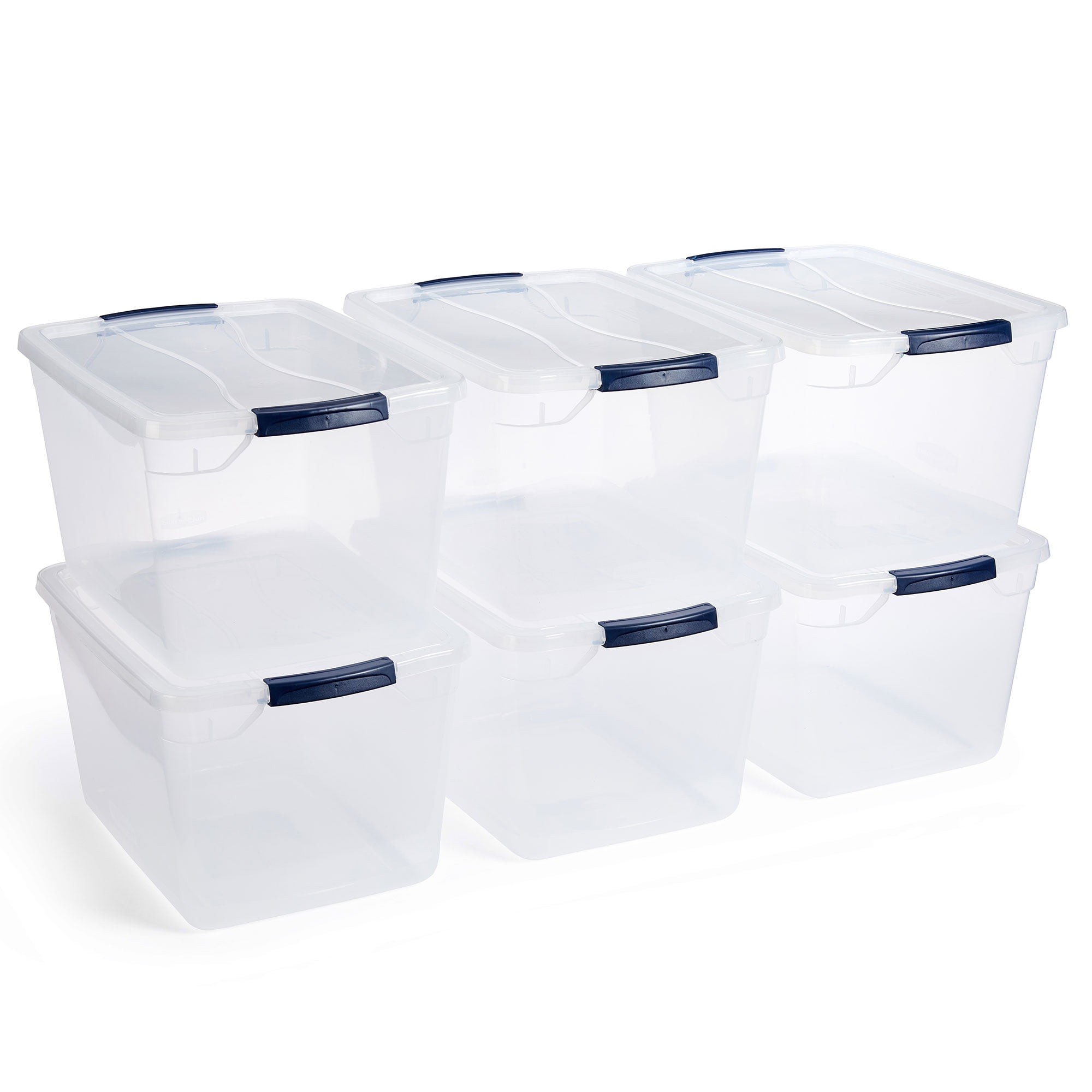 Citylife 6 Packs 44.4 QT Plastic Storage Bins with Lids Large