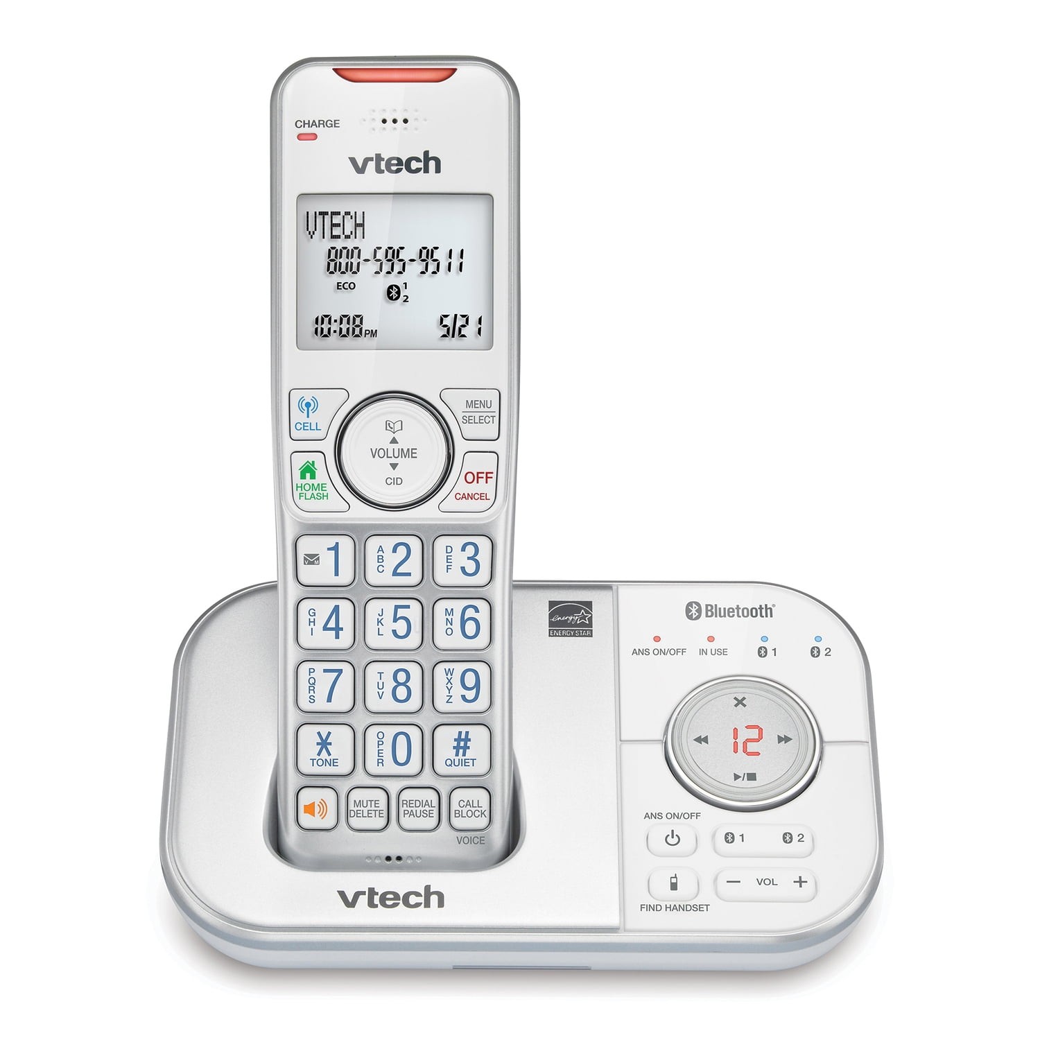 VTech Bluetooth DECT 6.0 Expandable Cordless Phone with Connect to Cell ...