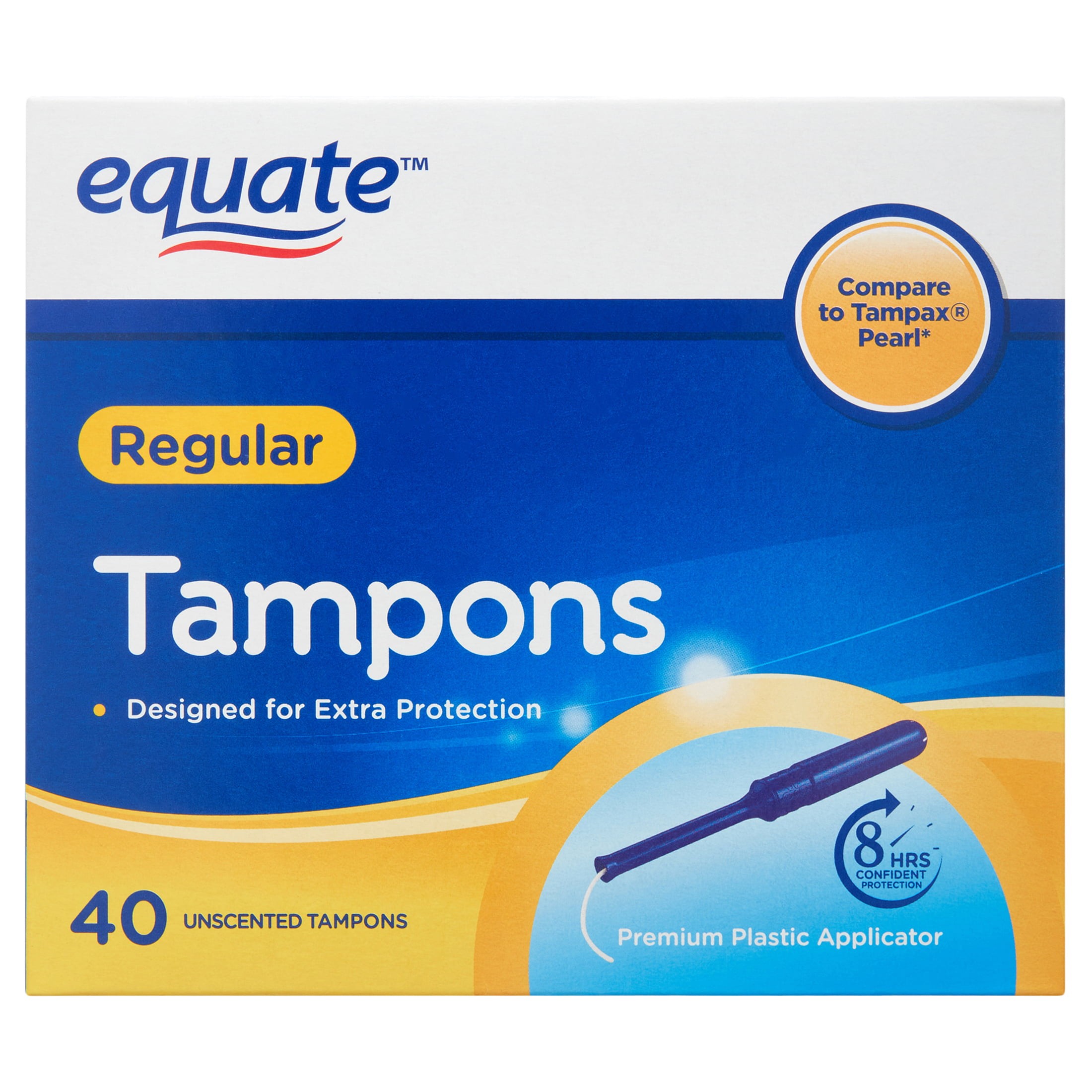 Tampax Cardboard Tampons, Unscented, Regular, 40 CT