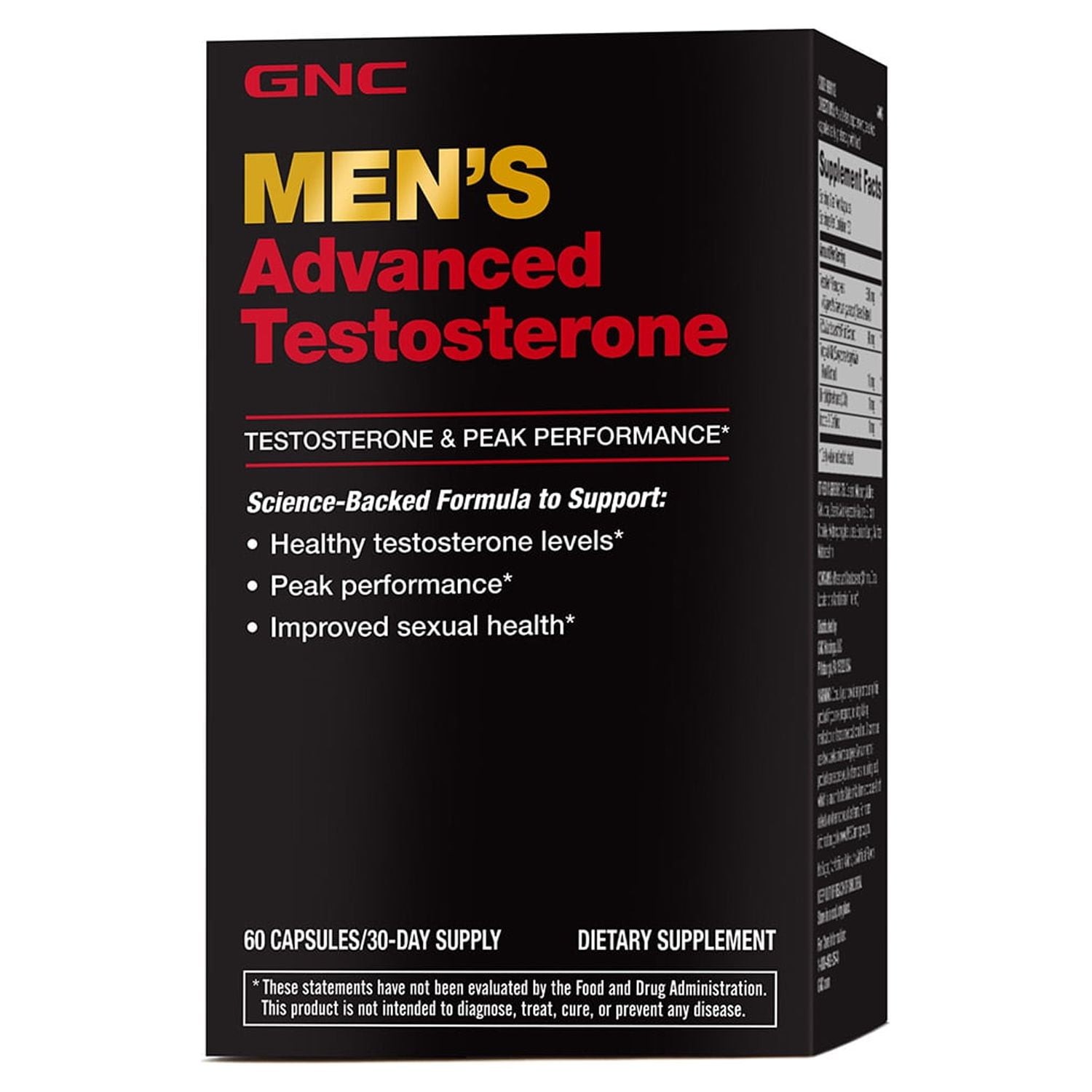 Gnc Men's Advanced Testosterone, 60 Capsules, Supports Healthy 