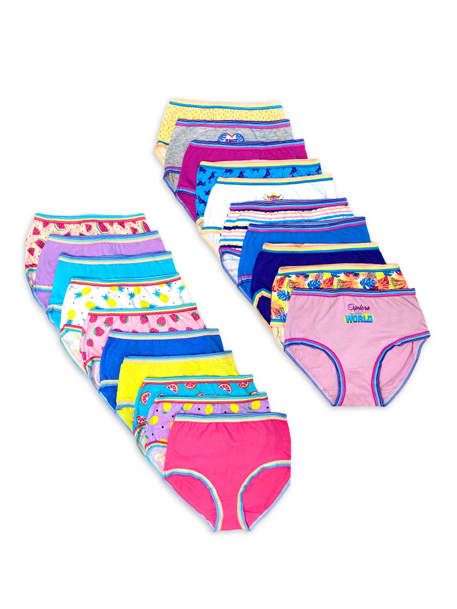 Wonder Nation Girls Brief Underwear, 10-Pack, Sizes 4-18 & Plus