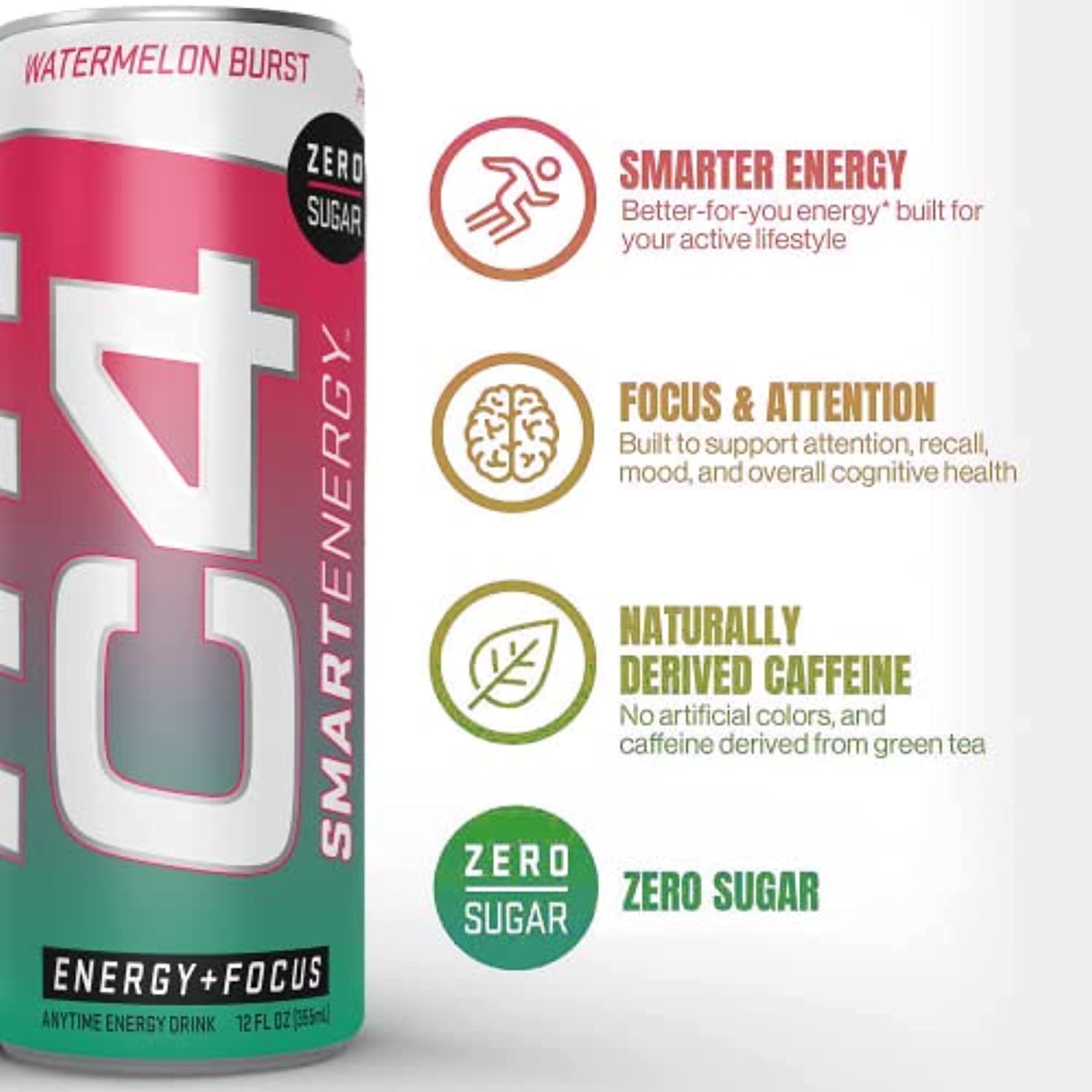 Mejores ofertas e historial de precios de C4 Smart Energy Drink - Sugar  Free Performance Fuel & Nootropic Brain Booster, Coffee Substitute Or  Alternative, Watermelon Burst 12 Oz - 12 Pack en