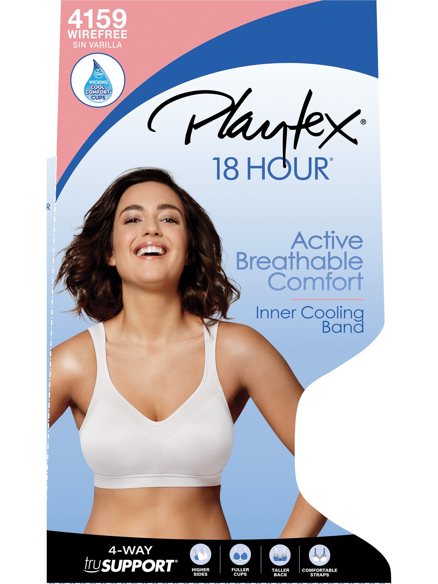 Playtex 18 Hour 4159 Active Breathable Comfort Wirefree Bra Black 42B   200 Fa1bb04da6ce9e4e99801287a251750f 