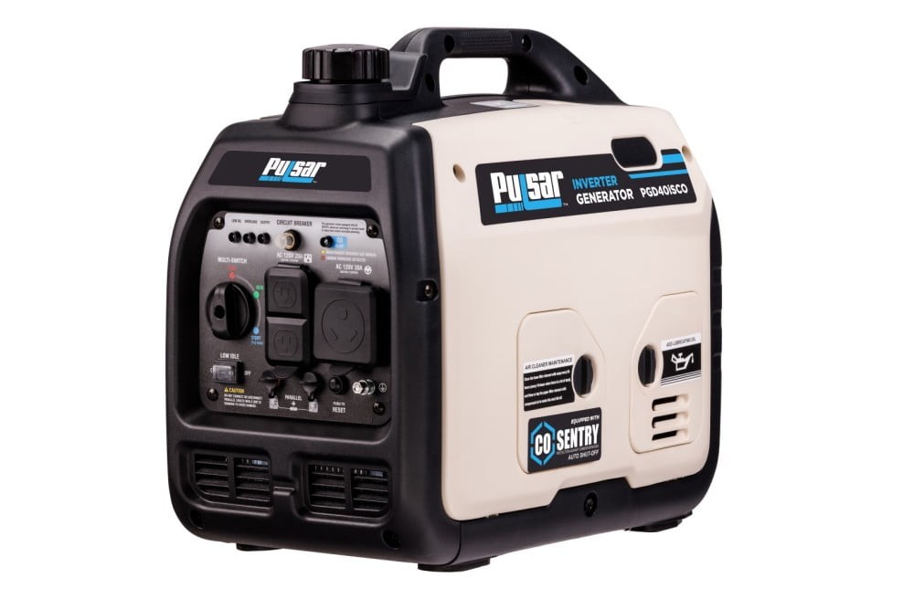 Pulsar 4000-Watt Super Quiet Gas Powered Inverter Generator with CO ...