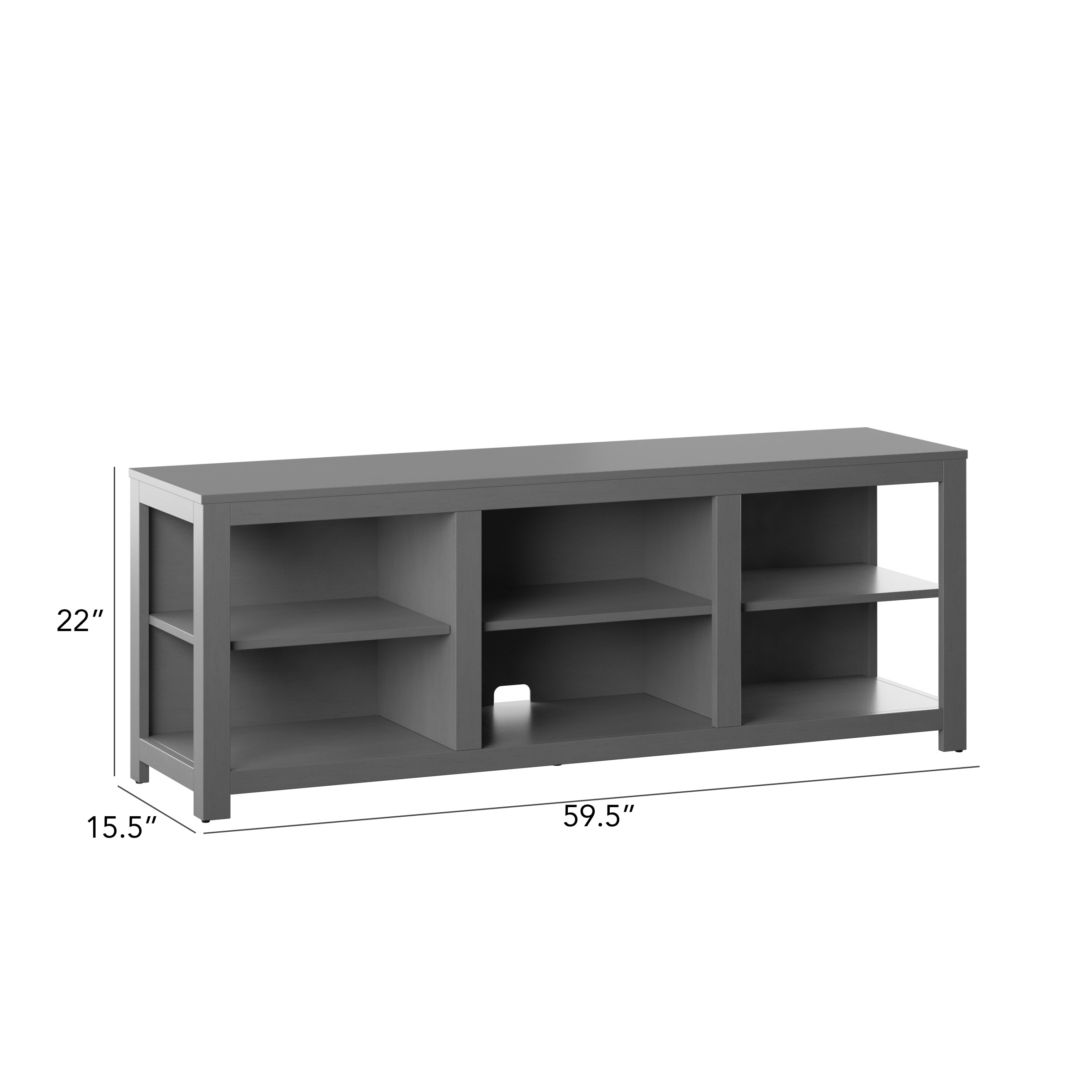 Twinstar Home Open Architecture TV Stand for TVs up to 65", Grey Finish