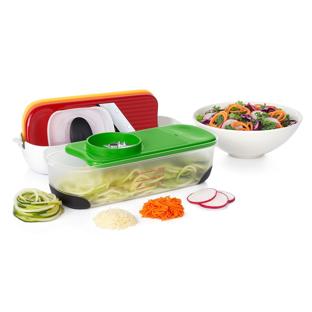 Vegetable Chopper OXO Good Grips Spiralize Grate And Slice Set | Kitchen Warehouse Cheese Grater With Container