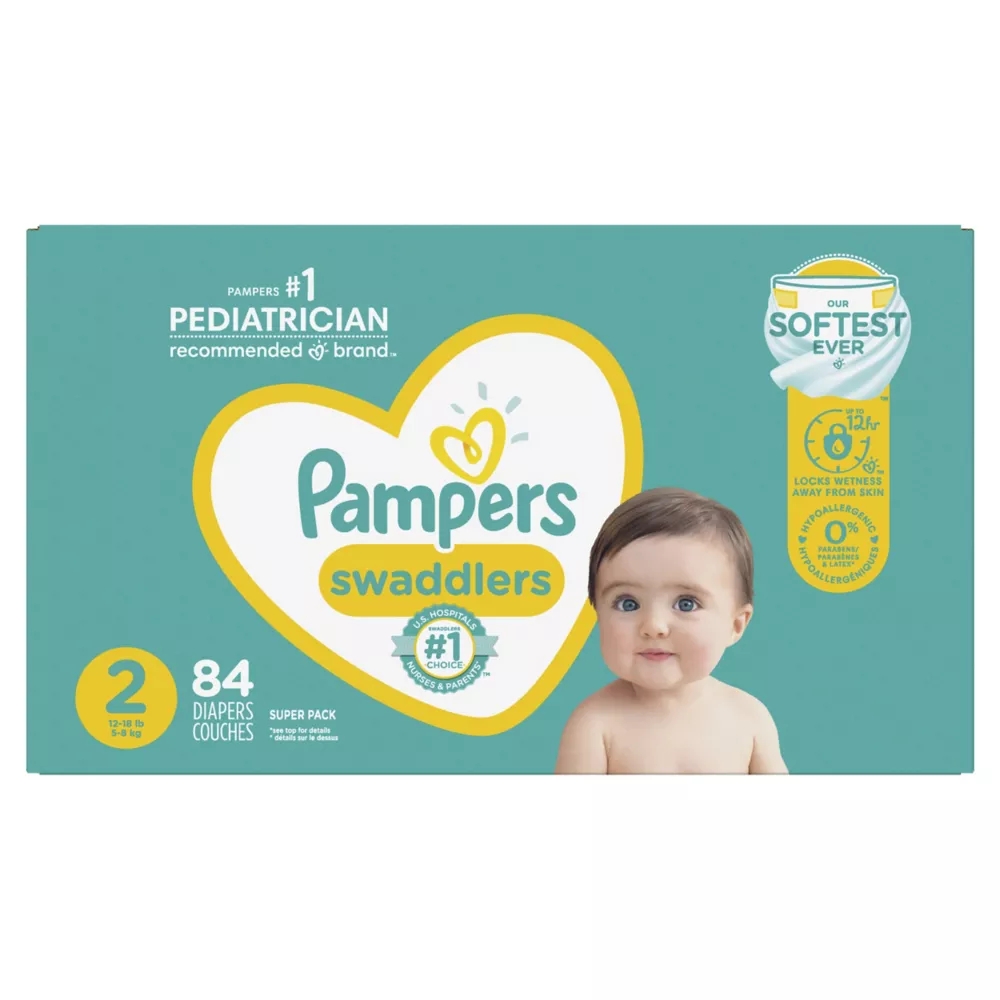 Pampers Swaddlers 84-Count Size 2 Super Pack Diapers: le migliori ...