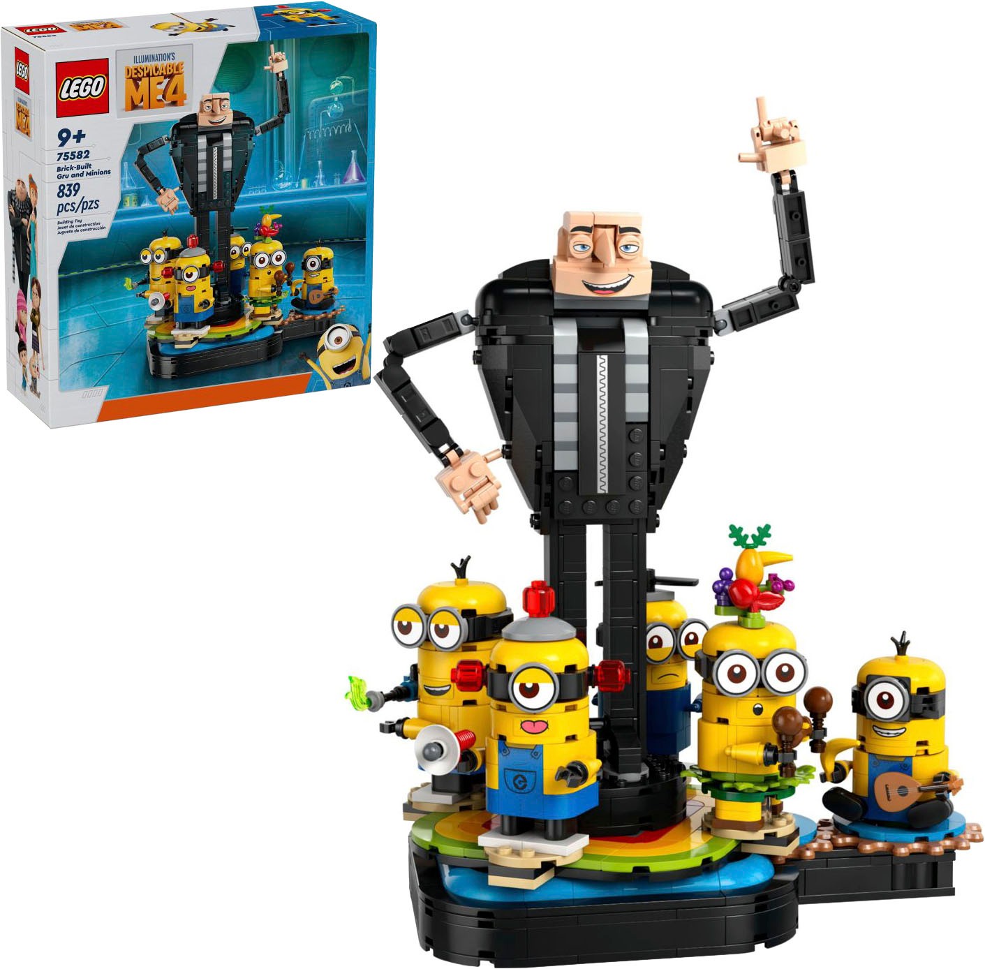 LEGO Despicable Me 4 BrickBuilt Gru and Minions Toy Figure Set 75582