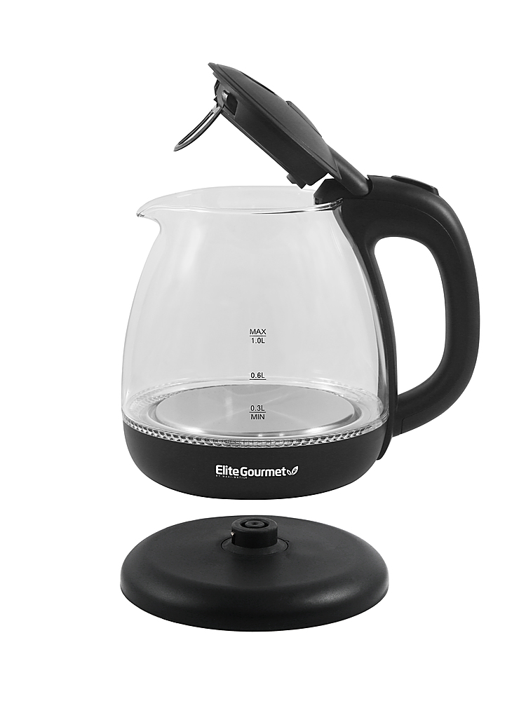 Elite Gourmet 1L Electric Glass Water Kettle Black Best Deals and