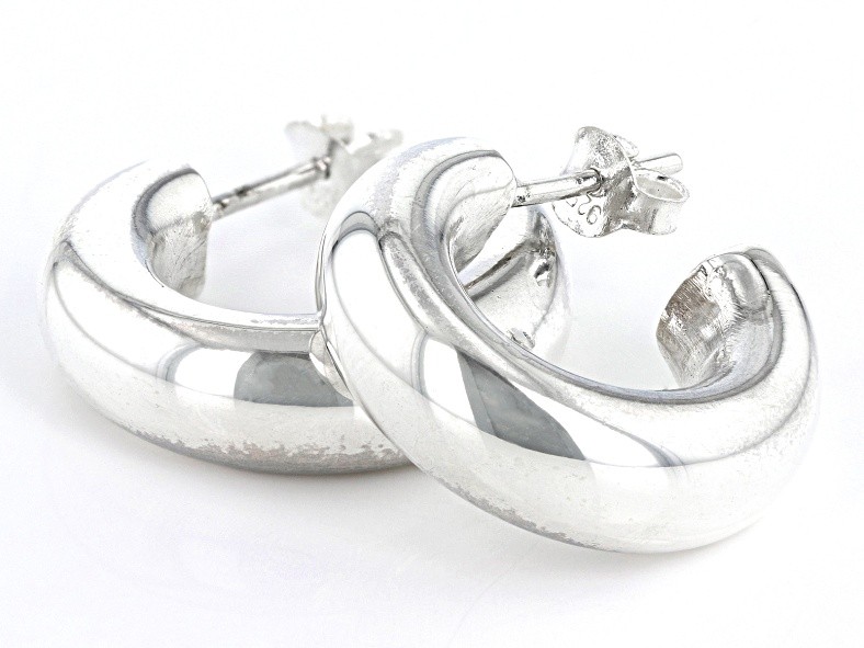 Giani Bernini Infinity Accent Small Hoop Earrings in Sterling Silver,  0.75, Created for Macy's, Created for Macy's