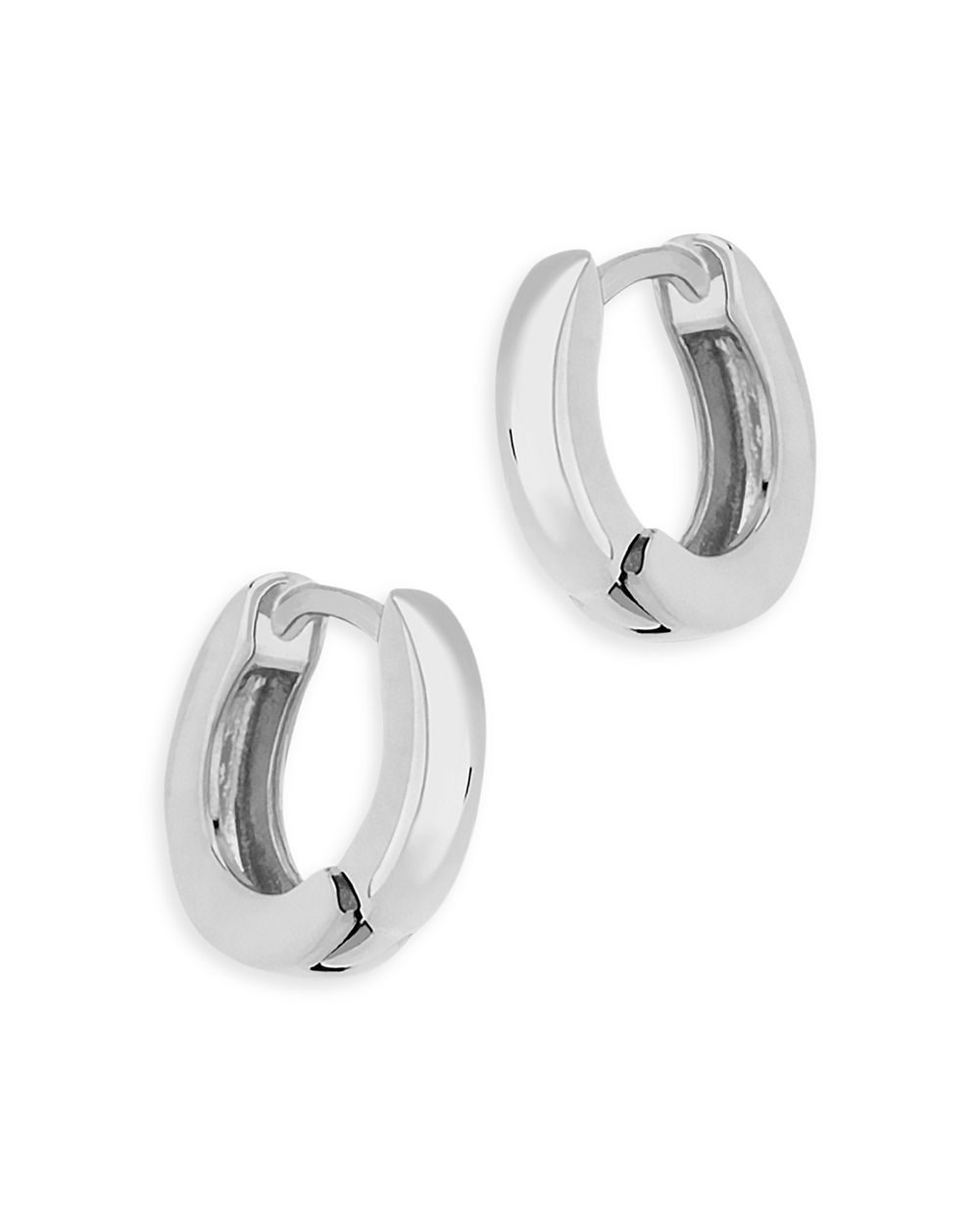 Small Huggie Hoop Earrings in 14K White Gold - 100% Exclusive Die ...