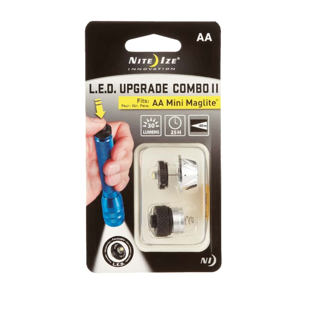 Mini Maglite Nite Ize LED Upgrade Combo II For AA – Converts Your Old Flashlight To LED, New Condition (Model LUC2-07) Mag Lite Led Flashlights
