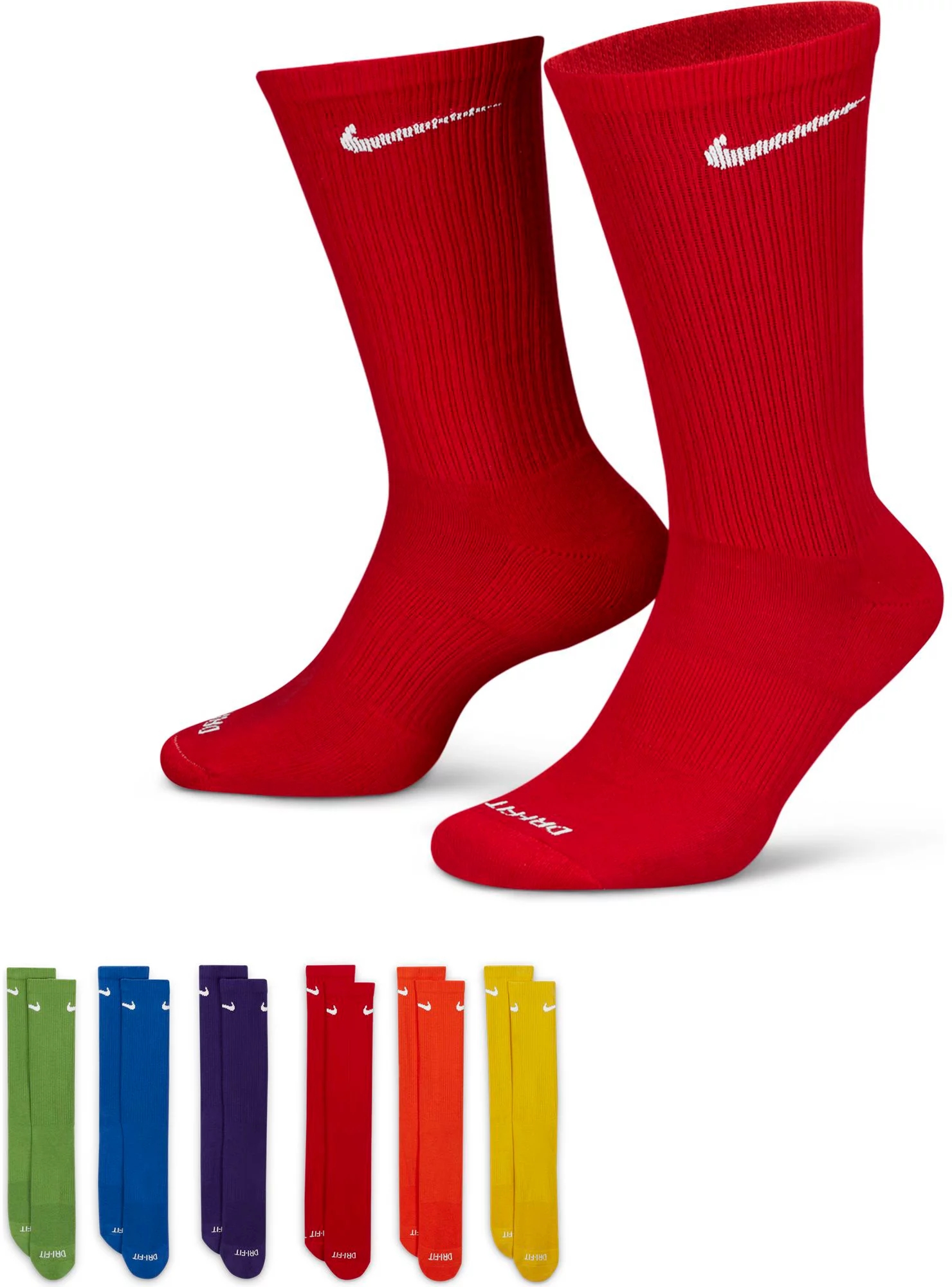 Nike DriFIT Everyday Plus Cushioned Training Crew Socks 6 Pack, Men