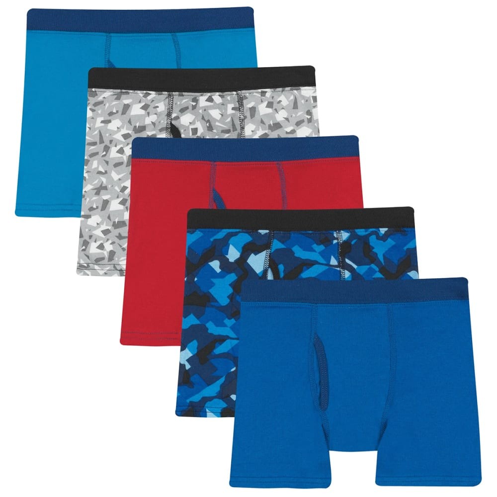 Hanes Performance Boys' Tween Boxer Briefs with X-Temp, Assorted Solids,  5-Pack