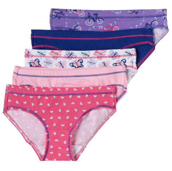 Hanes Originals Girls' Tween Underwear Hipster Pack, Fashion Assorted, 5 -Pack