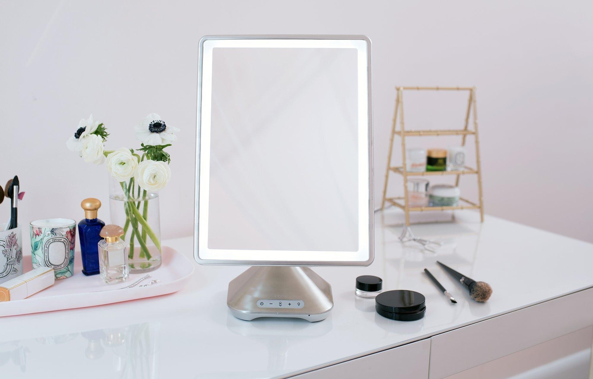 iHome Portable Vanity Mirror With Bluetooth, Speakerphone & USB