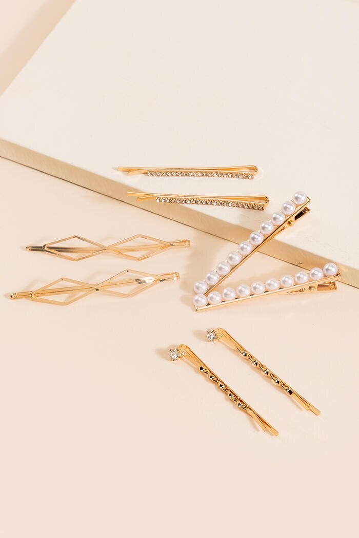 Womens Davina Pearl Bobby Pin Set In Gold By Francescas Size One Size Meilleures Offres Et 