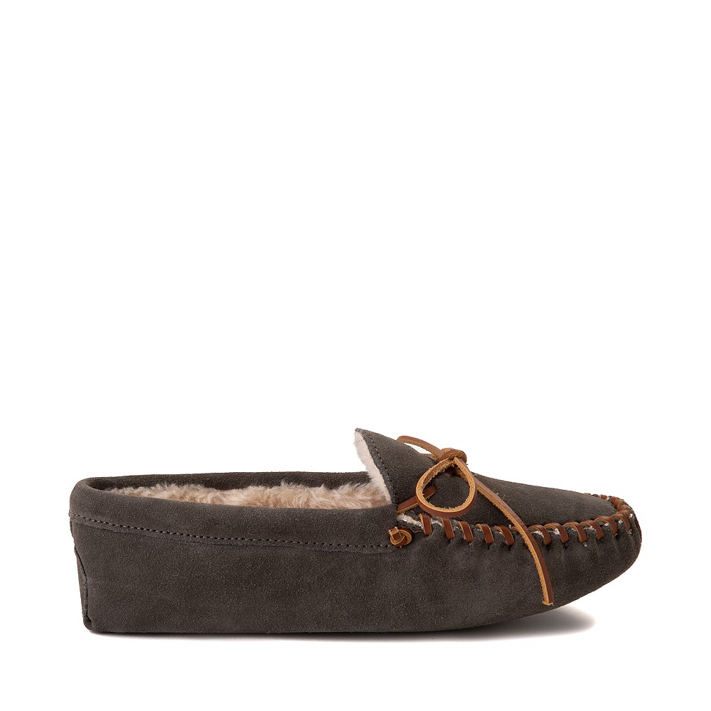 Mens Minnetonka Pile Lined Softsole Slipper - Gray Best Deals And Price ...