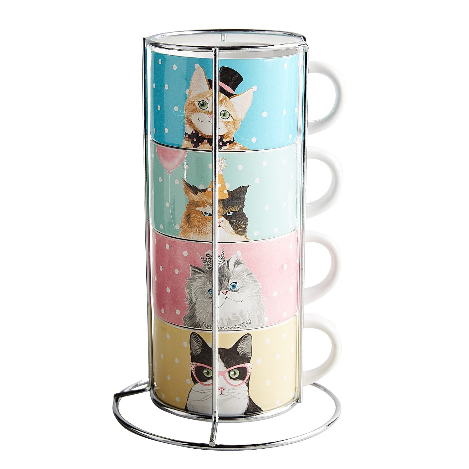 Pier 1 Party Cats Stackable Mugs, Set Of 4 Die besten Deals und