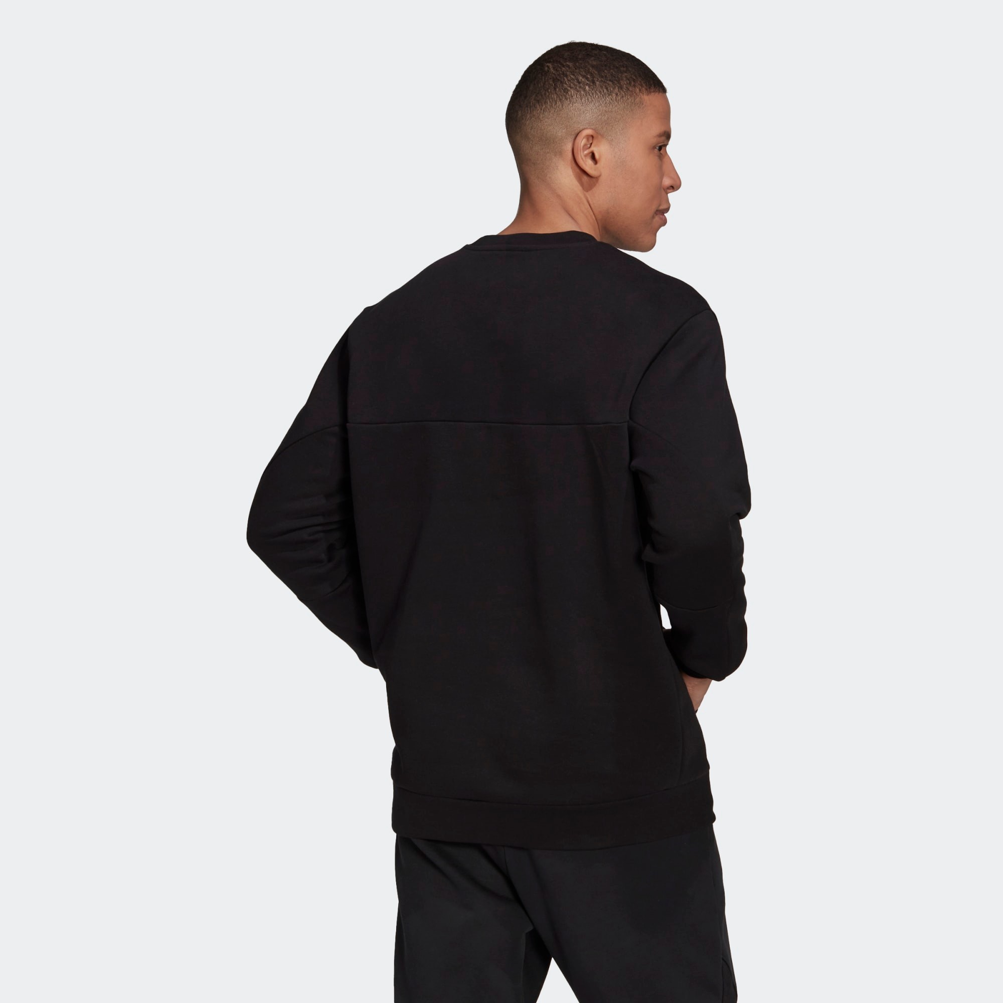 adidas Stadium Fleece Badge of Sport Sweatshirt Black S Mens Best Deals