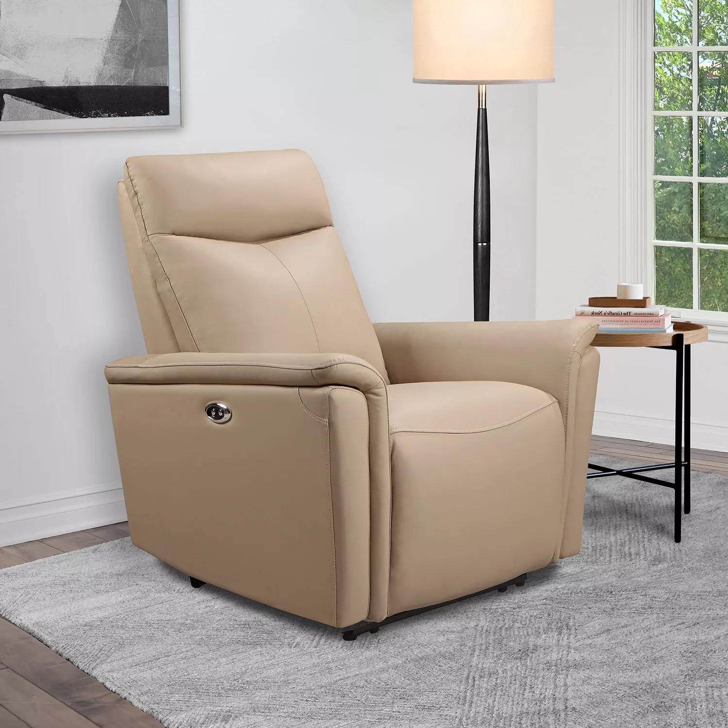Kate TopGrain Leather Power Recliner, Brown Best Deals and Price History at Honey