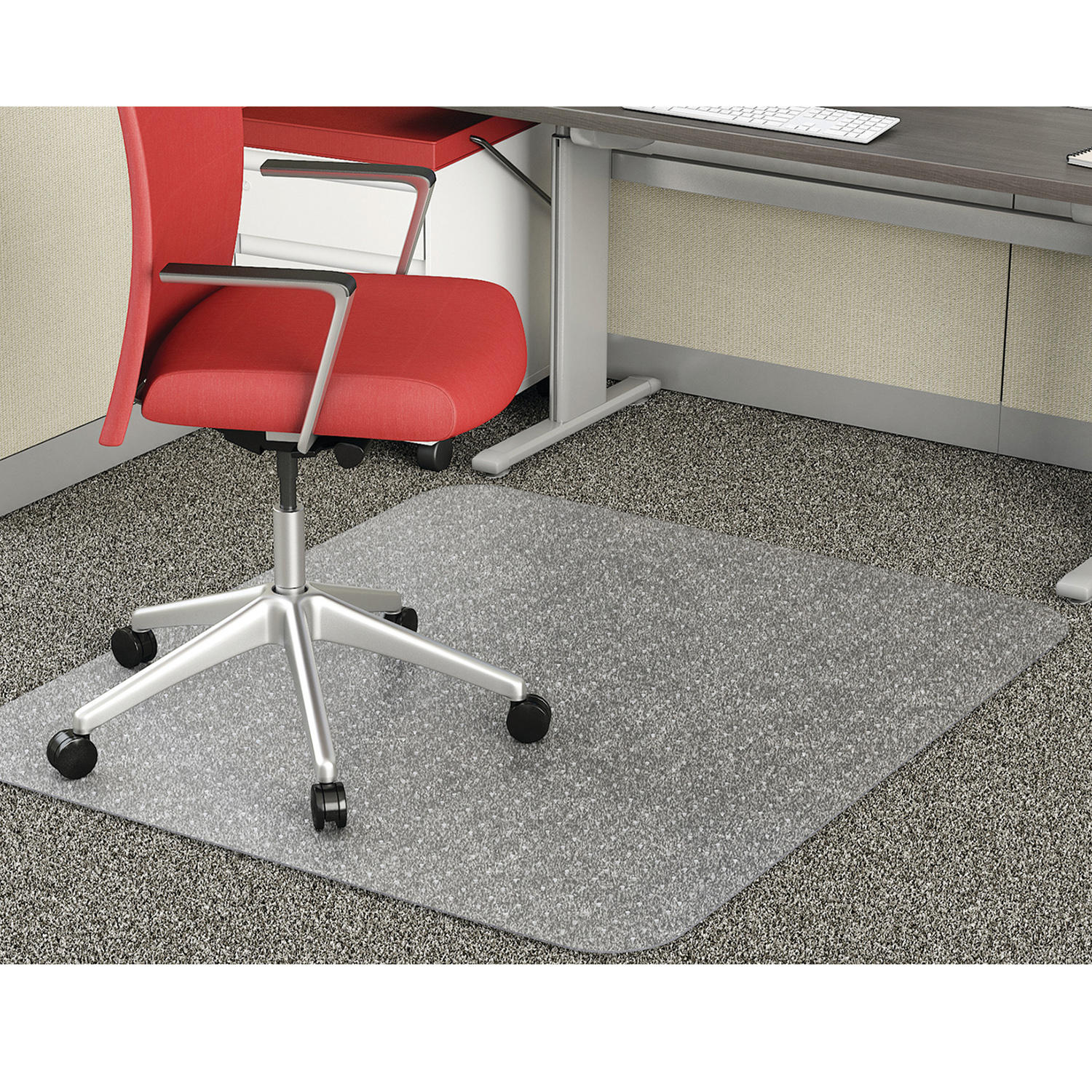 deflecto® EconoMat Occasional Use Chair Mat, Low Pile Carpet, Roll, 46