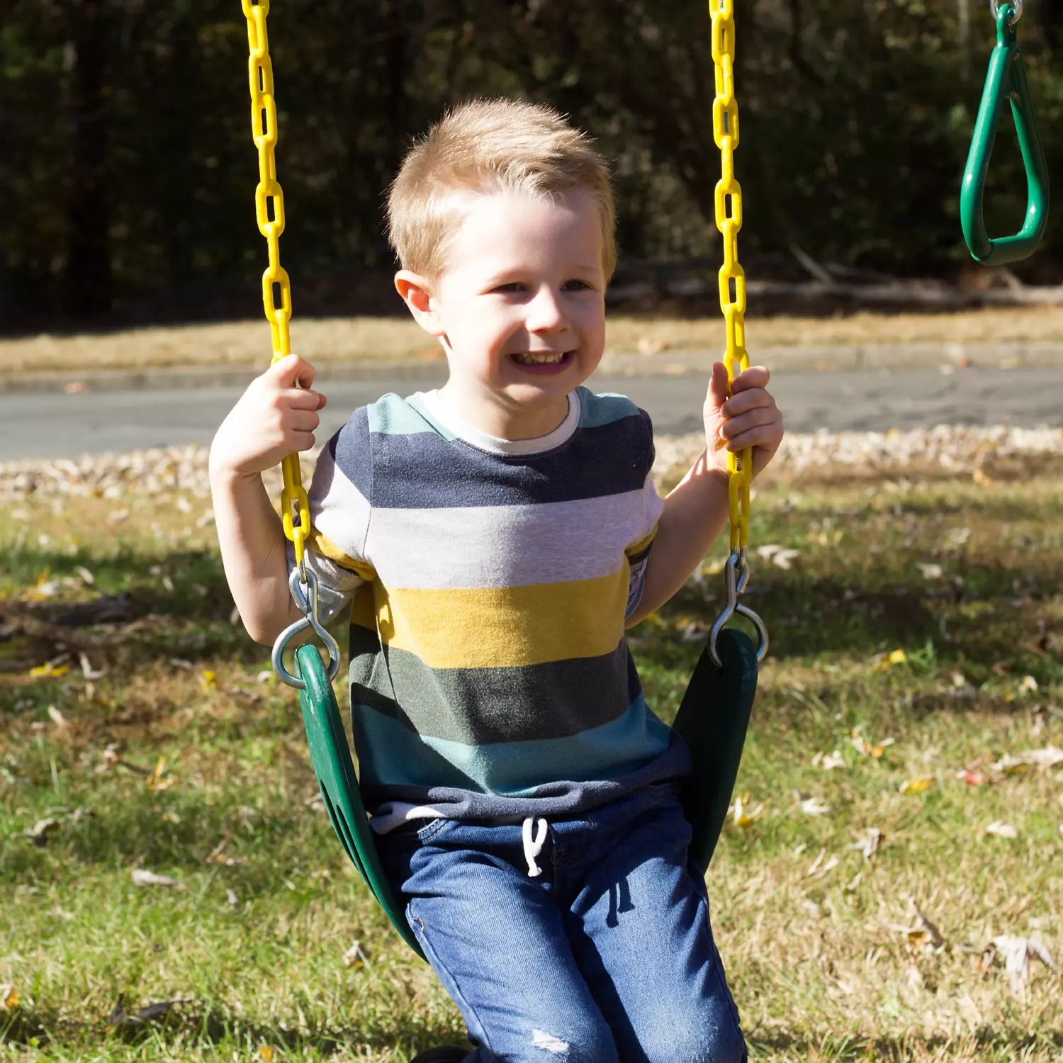 Gorilla Playsets Avalon Treehouse Wood Swing Set with Vinyl Canopy and Trapeze Arm Best Deals