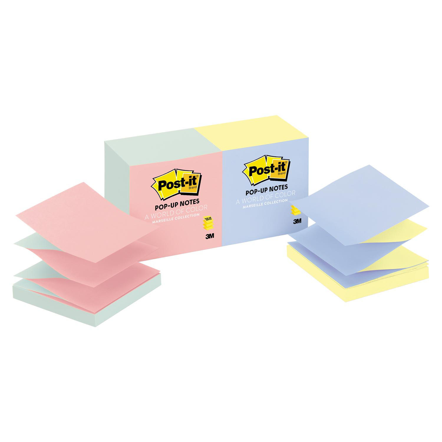 Postit Popup Notes Refill, 3 x 3, 100 Sheet Pads, 12 Pads, 1,200