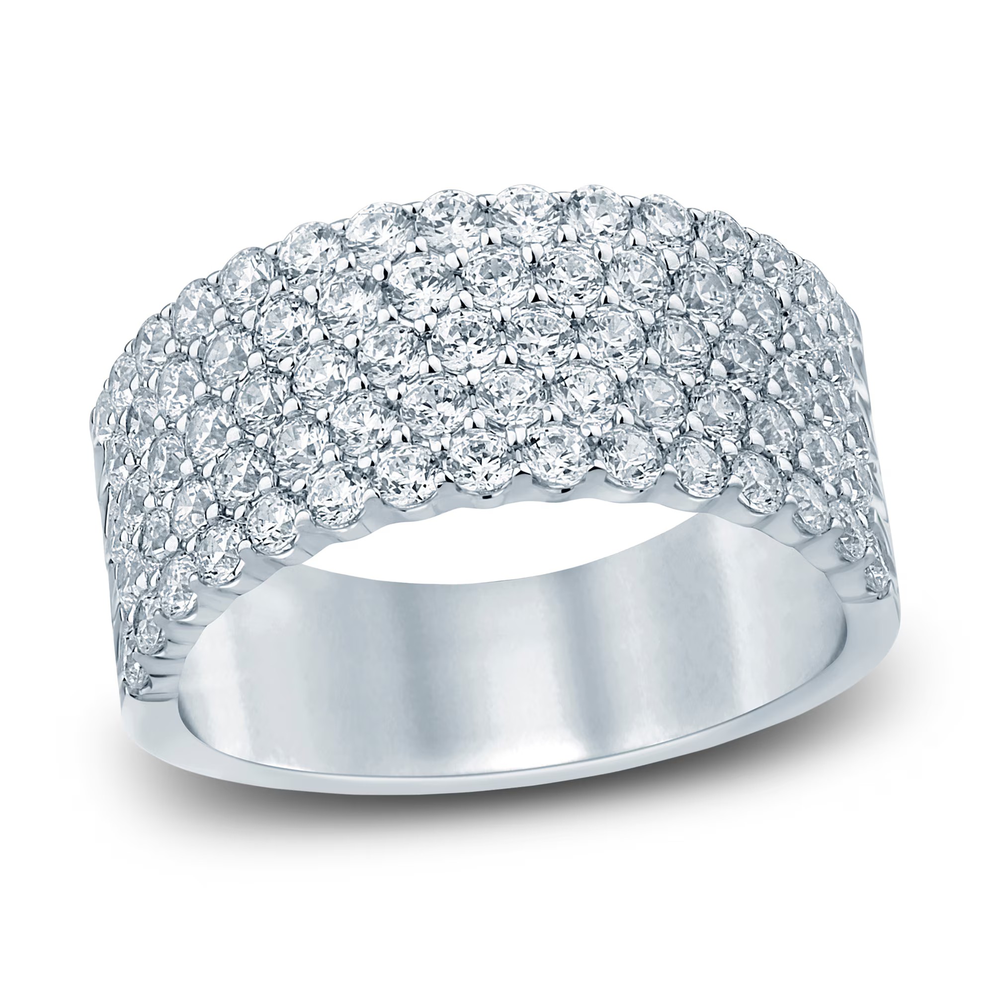 Lab-Created Diamond Anniversary Band 2 ct tw Round 14K White Gold De ...