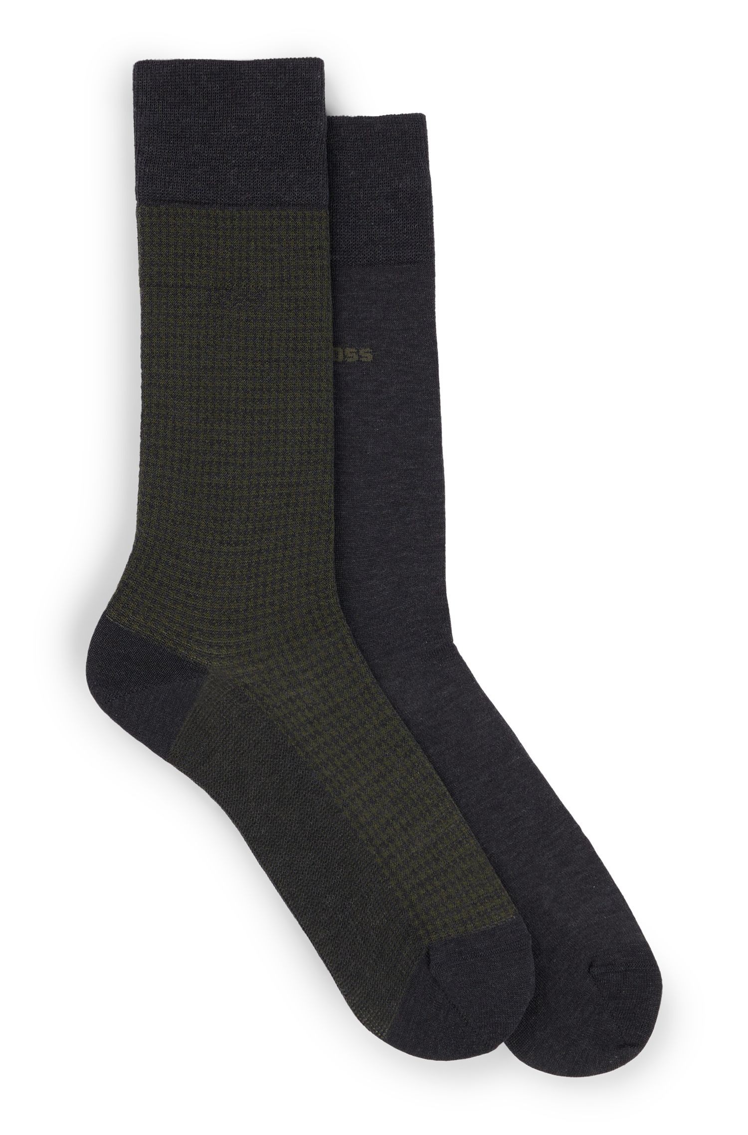 Twopack of socks in a cotton blend Black Men's Business Socks size 7