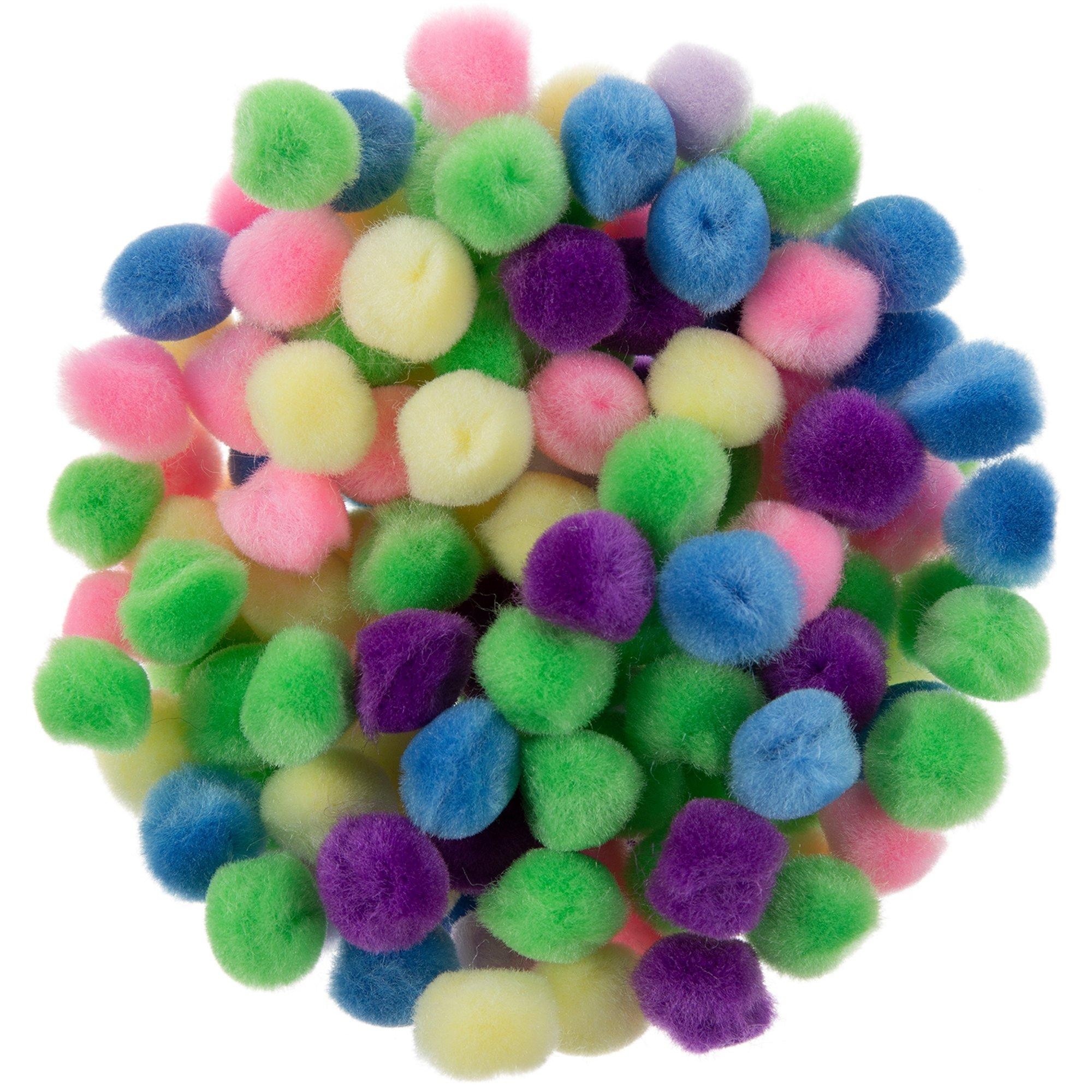 Adeweave 1000 Assorted Craft pom poms Multicolor Bulk pom poms Arts and Crafts  Pompoms for Crafts in Assorted Size- Soft and Fluffy Puff Balls Large  Colored Cotton Balls for Home and School