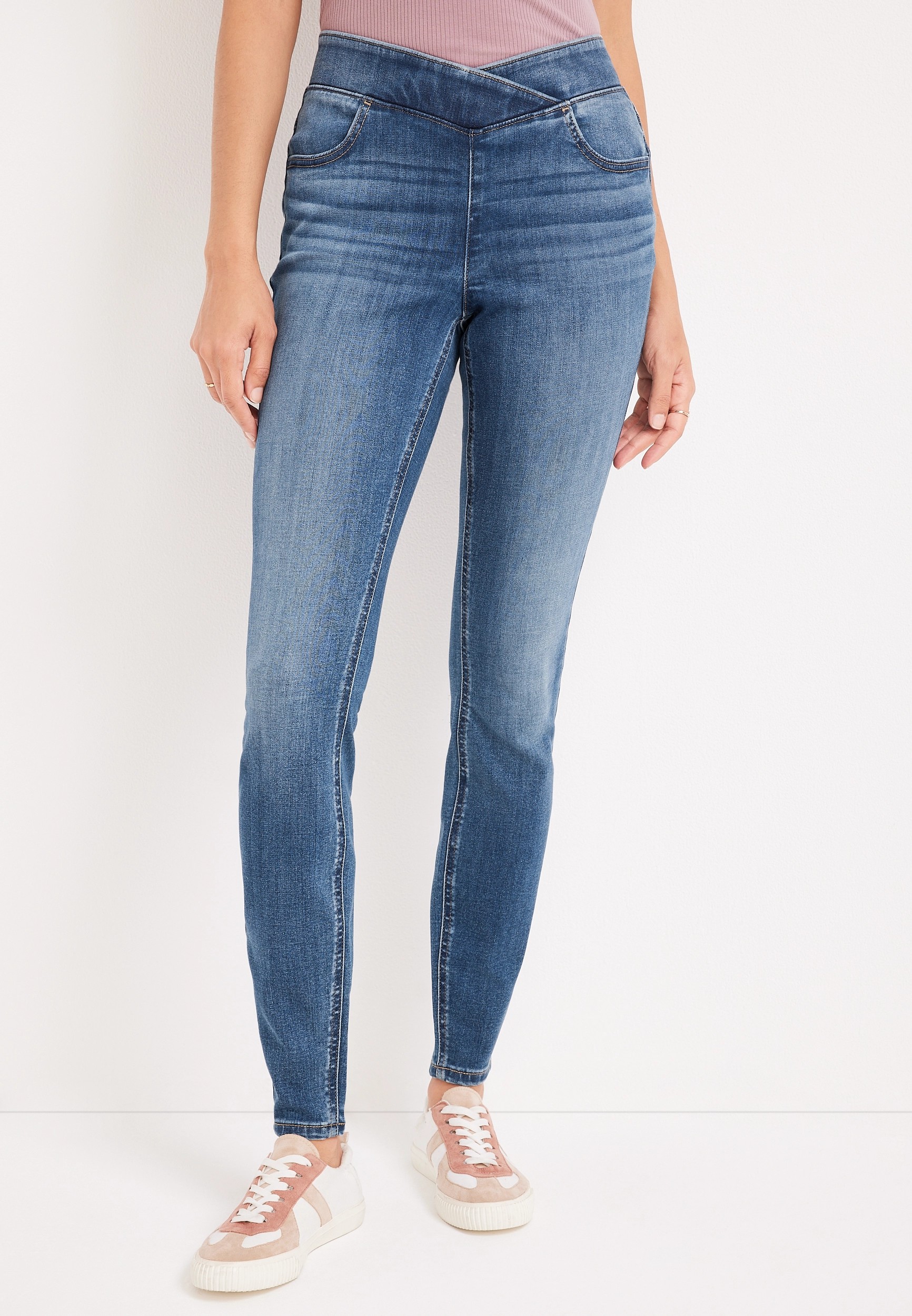 m jeans by maurices™ Cool Comfort Crossover Pull On High Rise Jegging ...