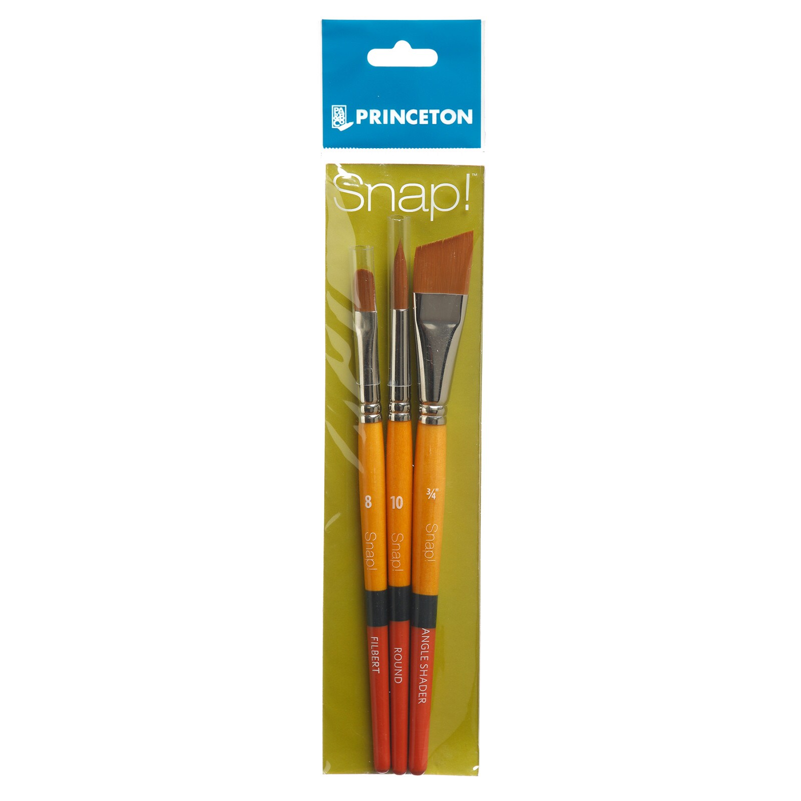 Princeton Snap! Short Handled Gold Taklon Brush 3-Piece Set 1