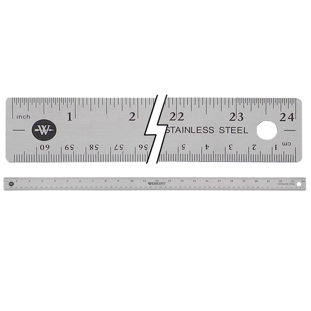 Jam Paper Strong Aluminum Ruler - 12 - Metal Ruler with Non-Skid