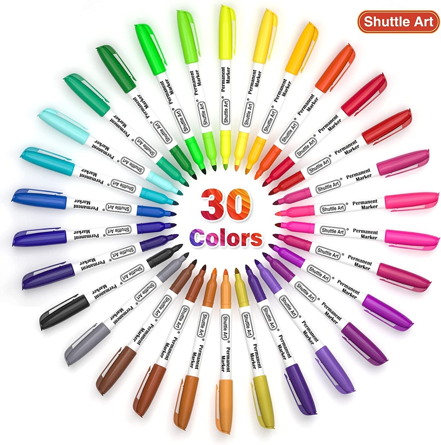 30 Colors Permanent Markers, Fine Point, Assorted Colors, Works on  Plastic,Wood,Stone,Metal and Glass for Kids Adult Coloring Doodling Marking  De beste aanbiedingen en prijsgeschiedenis op