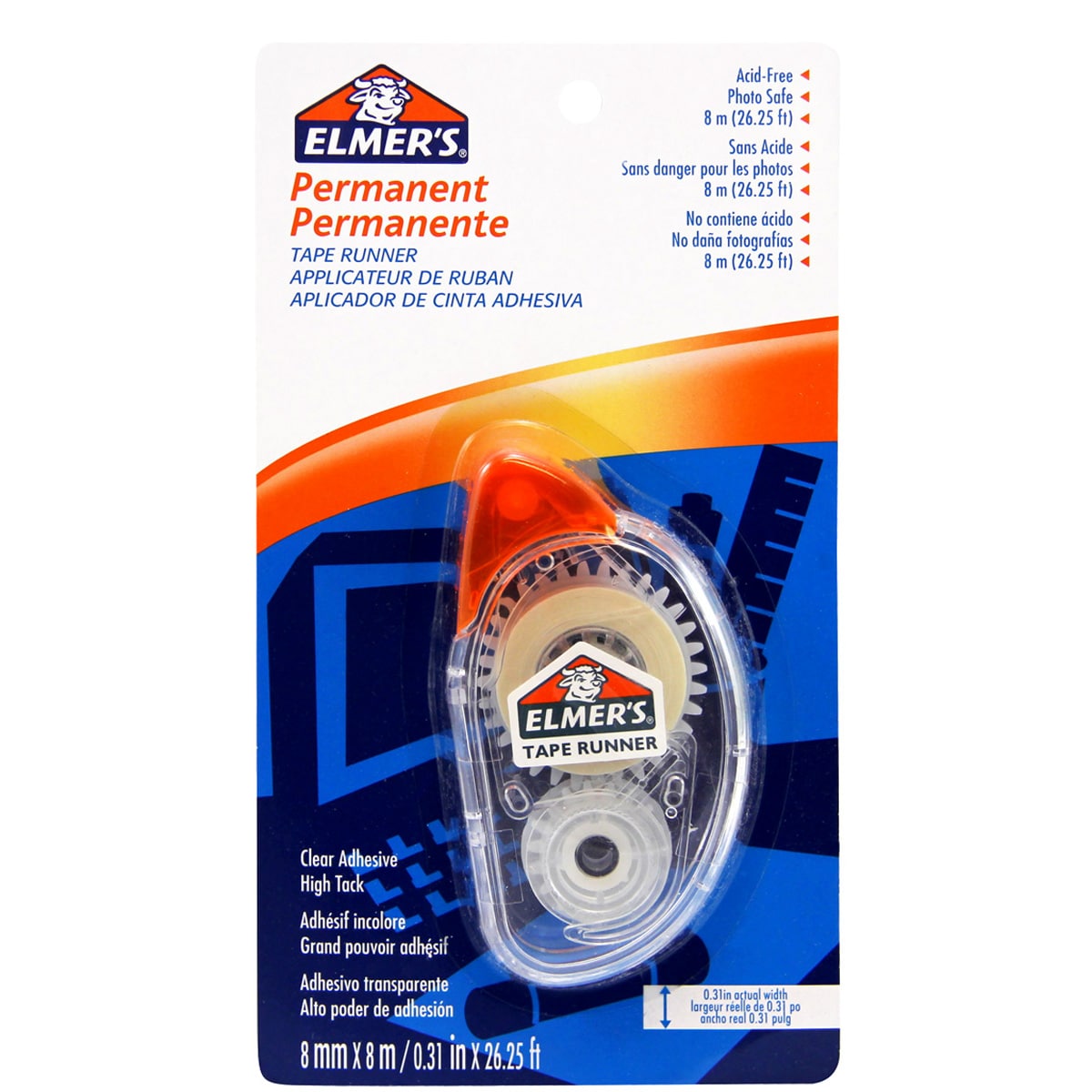 26.25' Permanent Double-Sided Tape Runner Clear