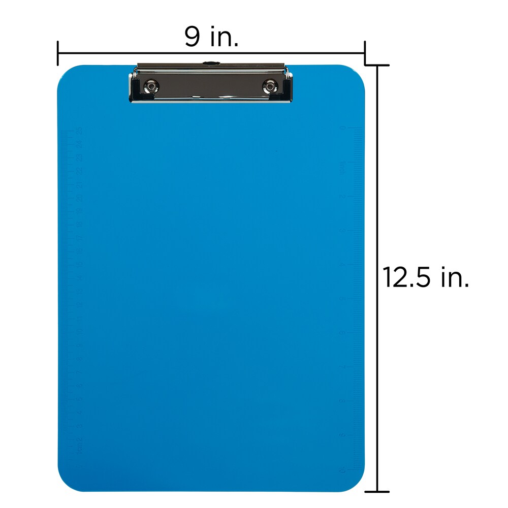JAM Paper Letter Size Plastic Clipboards, 12ct. in Blue 9"" x 12.5